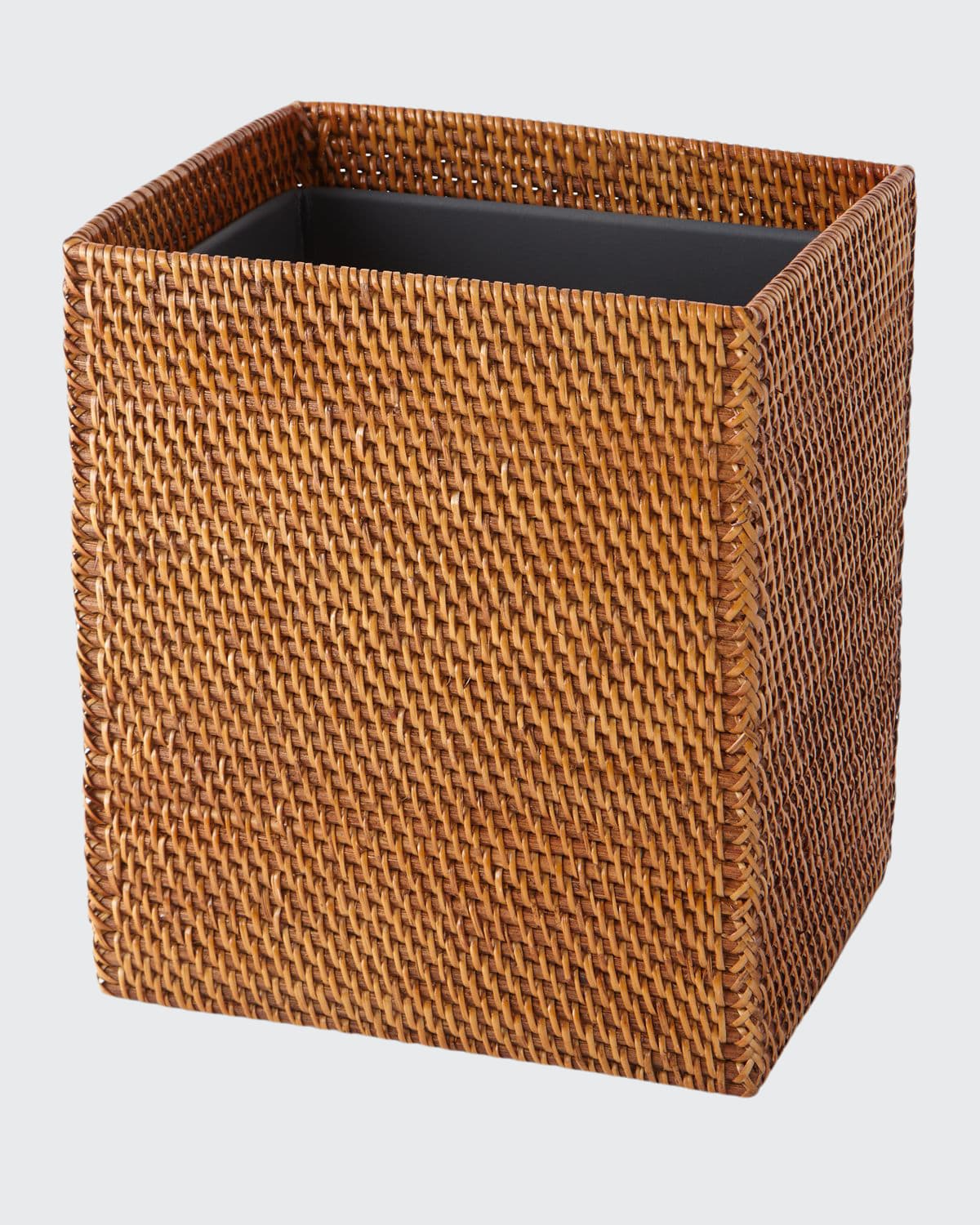 Pigeon & Poodle Dalton Rattan Wastebasket In Brown