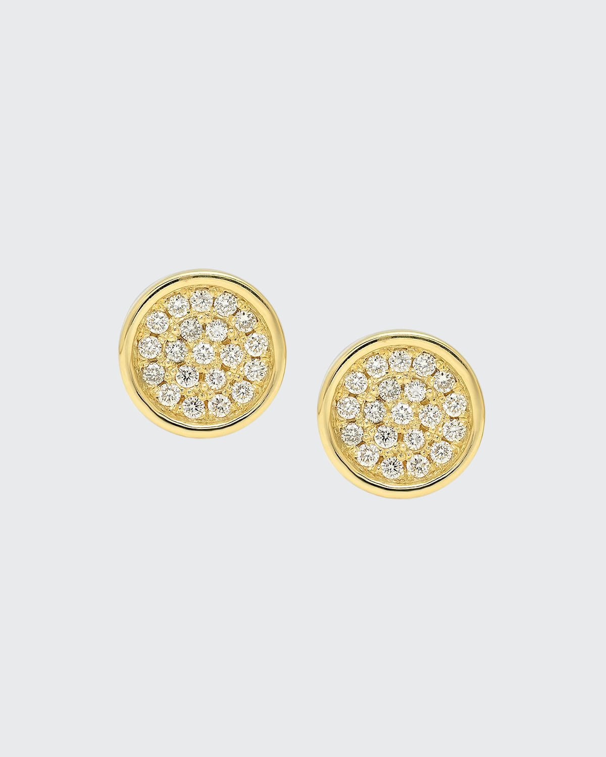 Established Jewelry 18k Diamond Pave Circle Stud Earrings