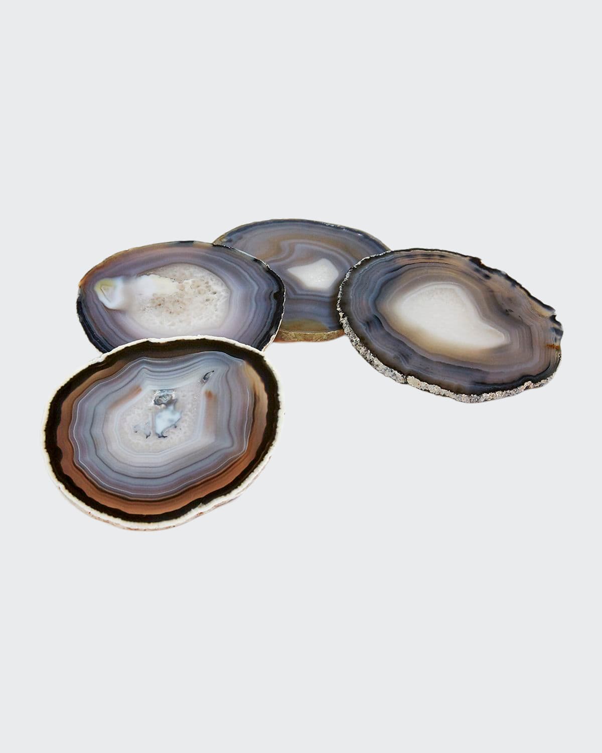Anna New York Pedra Coasters, Set Of 4 In Smoke