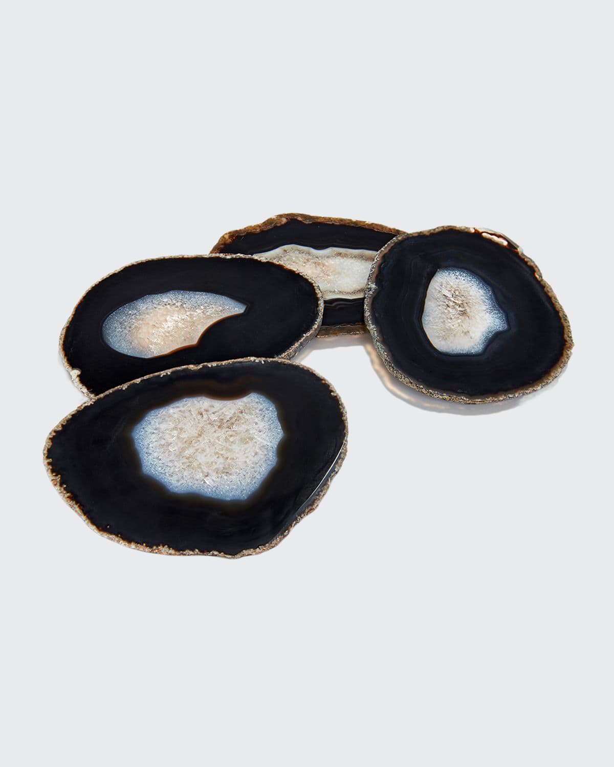 Anna New York Pedra Smoke Agate 4-piece Coasters Set In Midnight