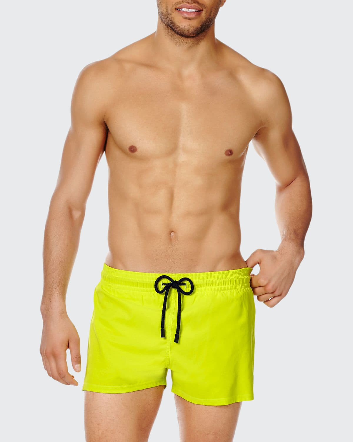 Vilebrequin Men's Unis Stretch-solid Swim Trunks In Murasaki