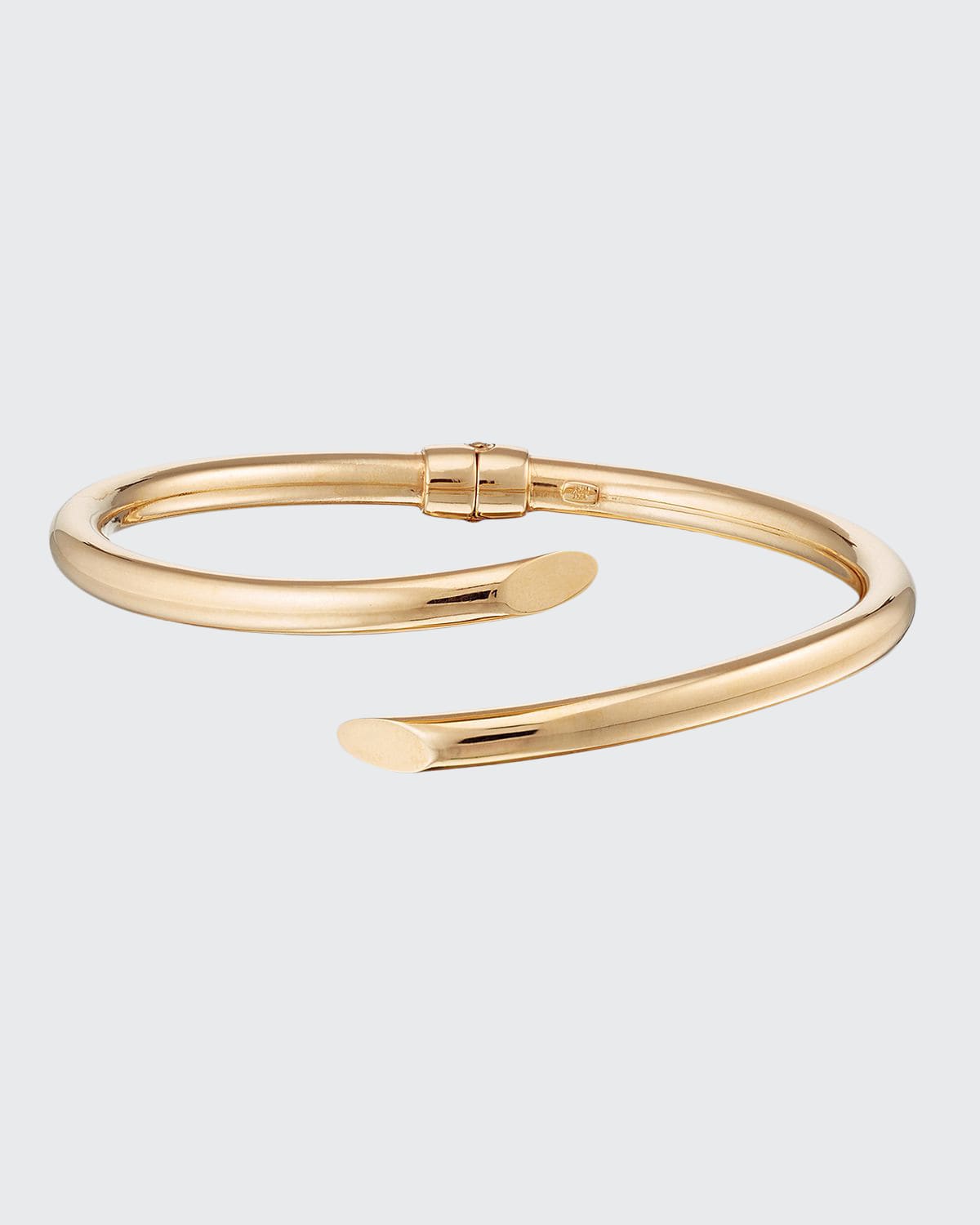 Hollow 14k Gold Crossover Bangle