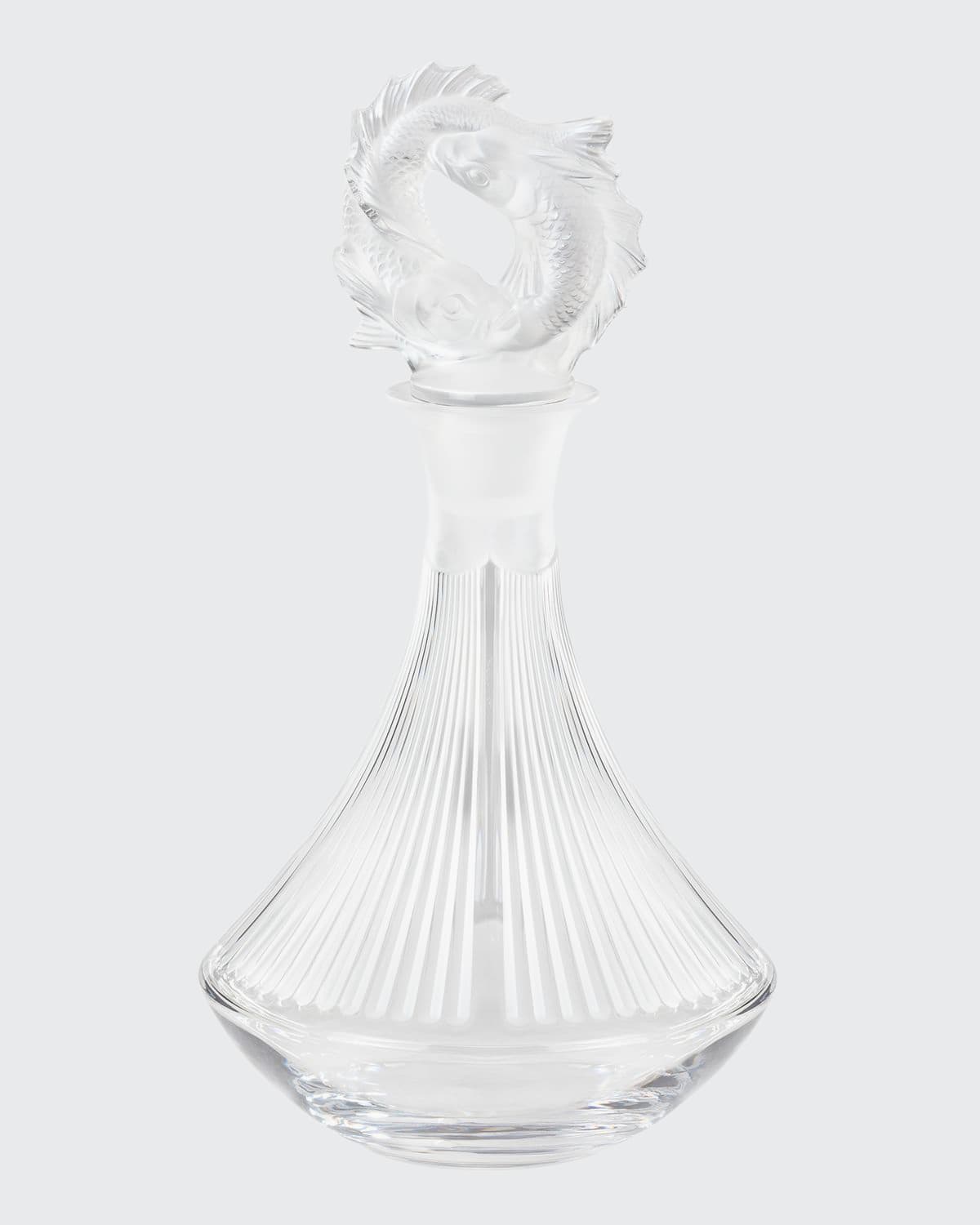 Lalique Double Fish Decanter In Clear