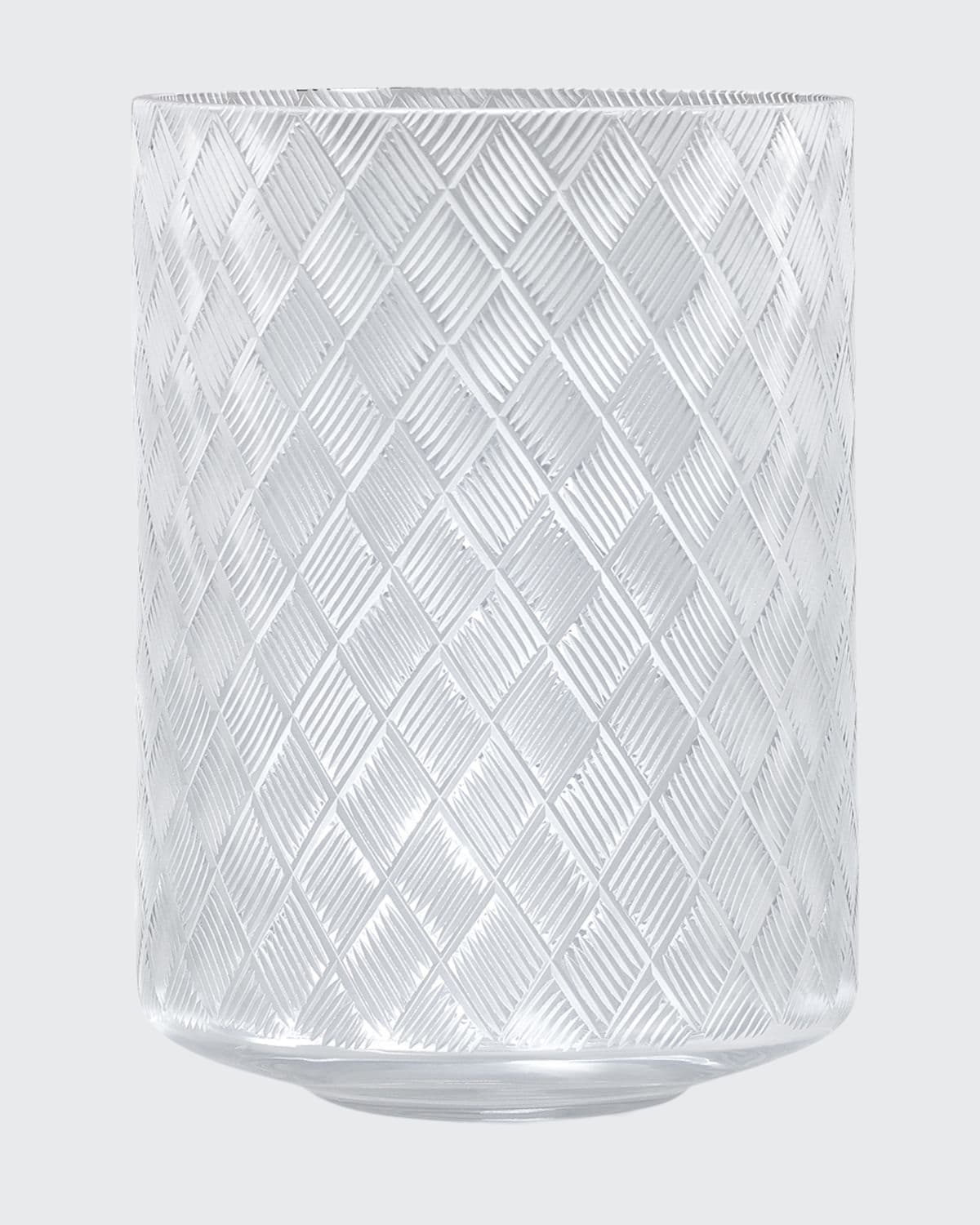 Labrazel Basket Weave Wastebasket In Clear/frost