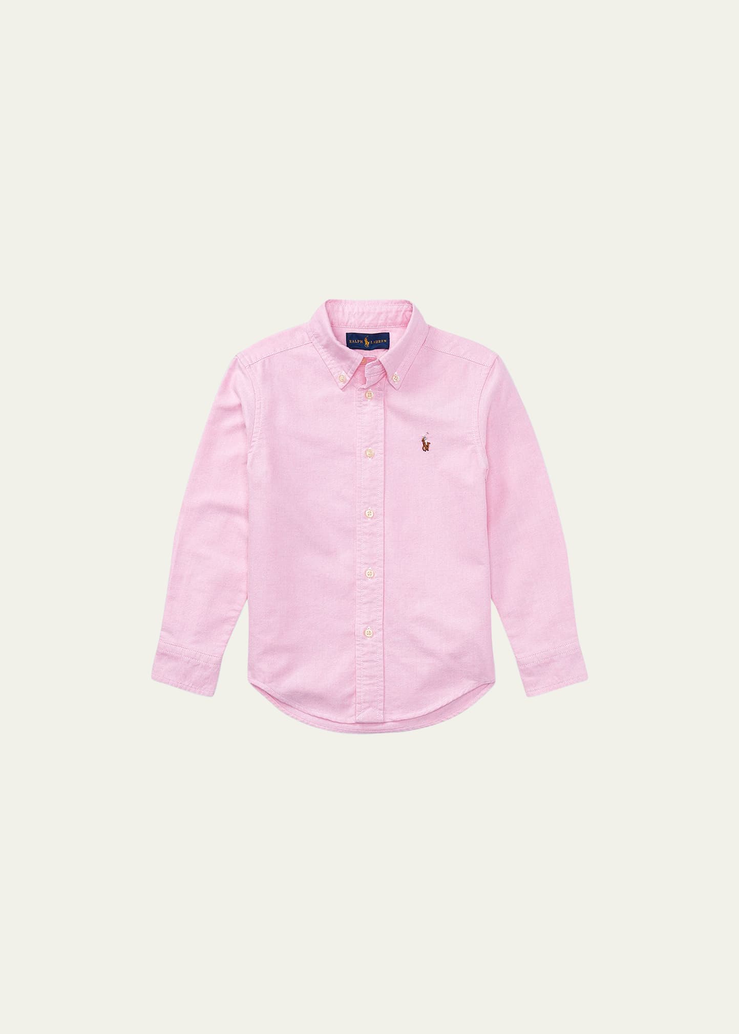 Shop Ralph Lauren Boy's Oxford Sport Shirt In Pink