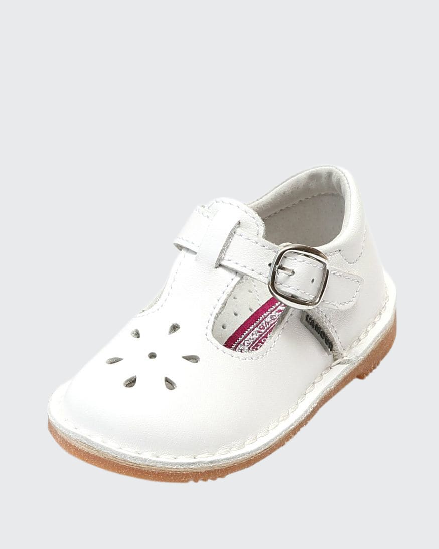 L'amour Shoes Girl's Joy Leather Cutout T-strap Mary Jane, Baby/toddler/kids