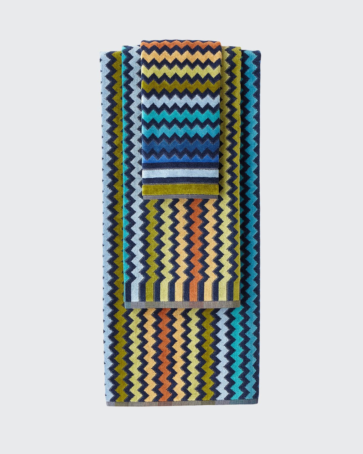 Missoni Warner Bath Towel In Blue Pattern