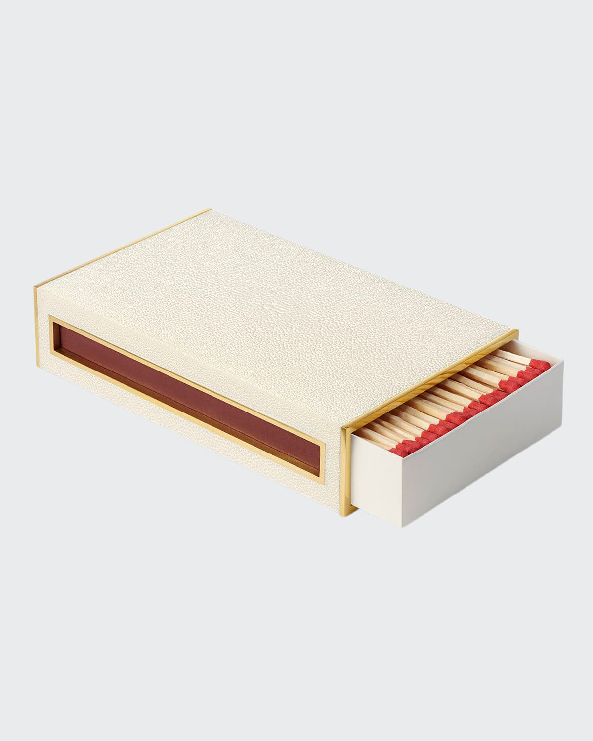 Shop Aerin Shagreen Oversized Match Box With Striker In Cream