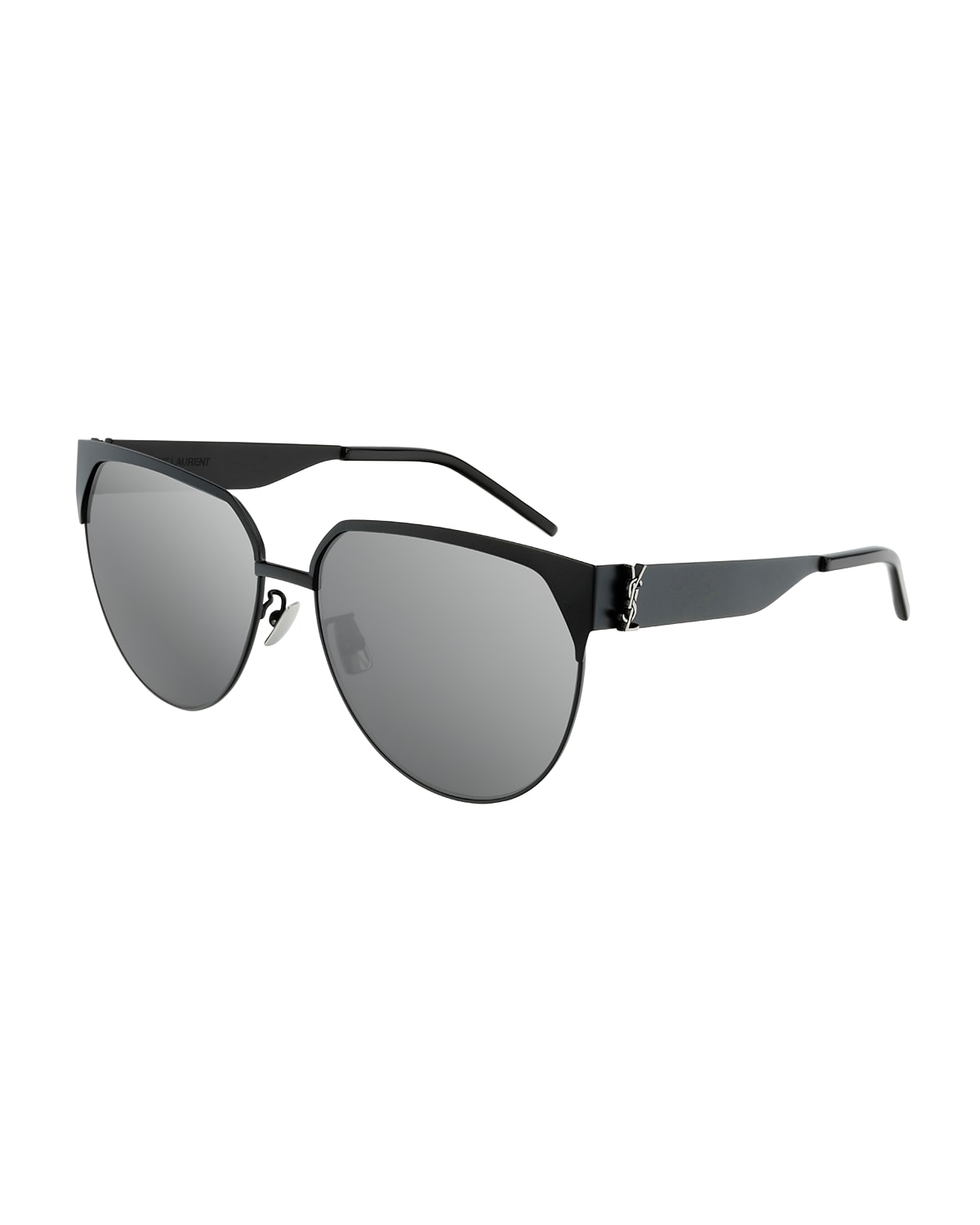 Round Semi-Rimless Metal Sunglasses