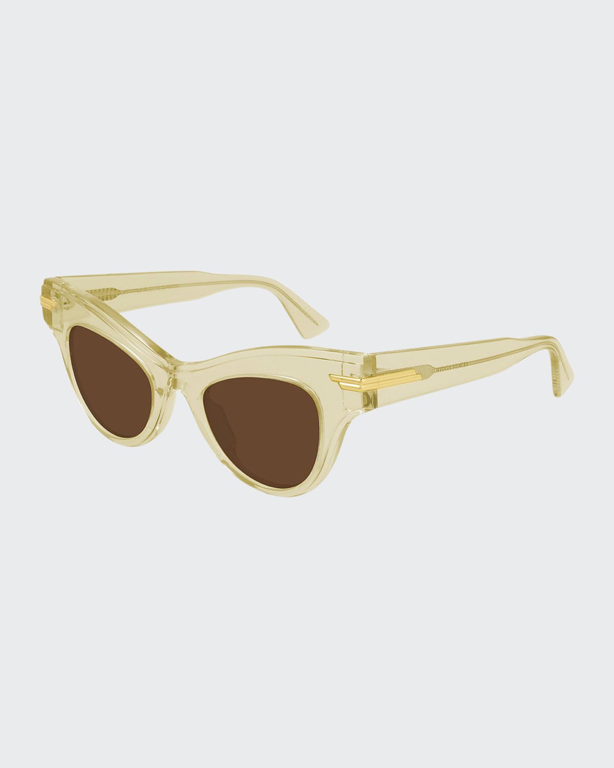 Bottega Veneta Acetate Cat-eye Sunglasses In Transparent