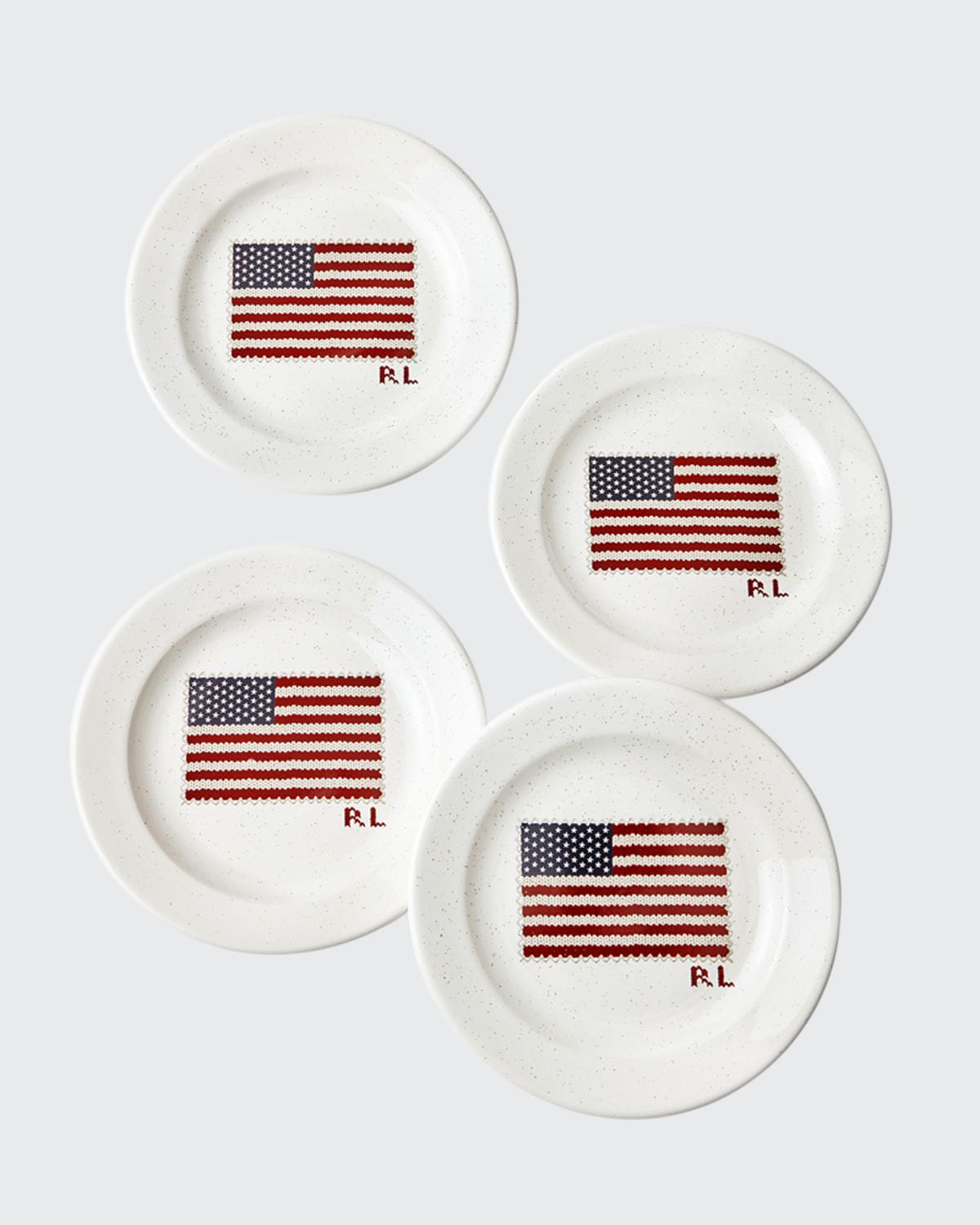 Ralph Lauren Bradfield Dessert Plates, Set Of 4 In Brown