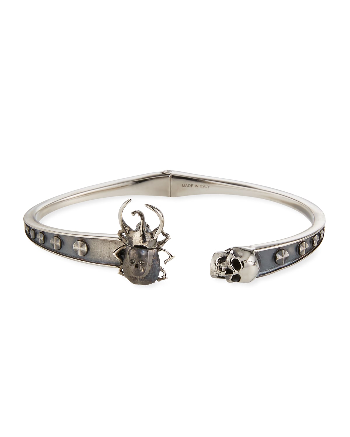 Men's Beetle %26 Skull Cuff Bracelet