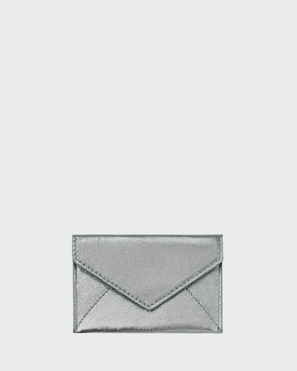 Graphic Image Mini Envelope Card Case In Silver