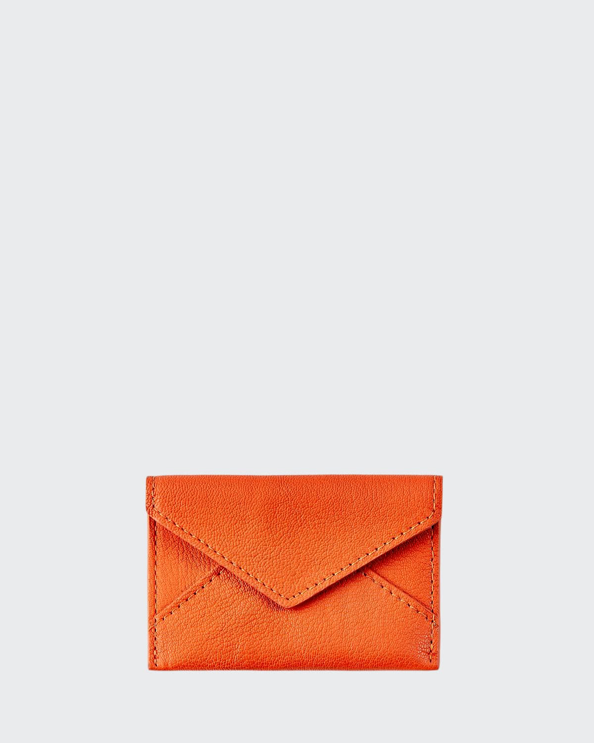 Graphic Image Mini Envelope Card Case In Orange