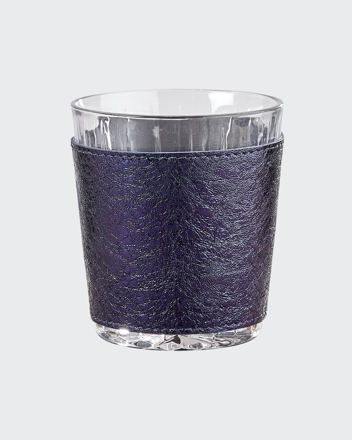 Graphic Image Leather Wrapped Glasses, Set Of 2 In Black