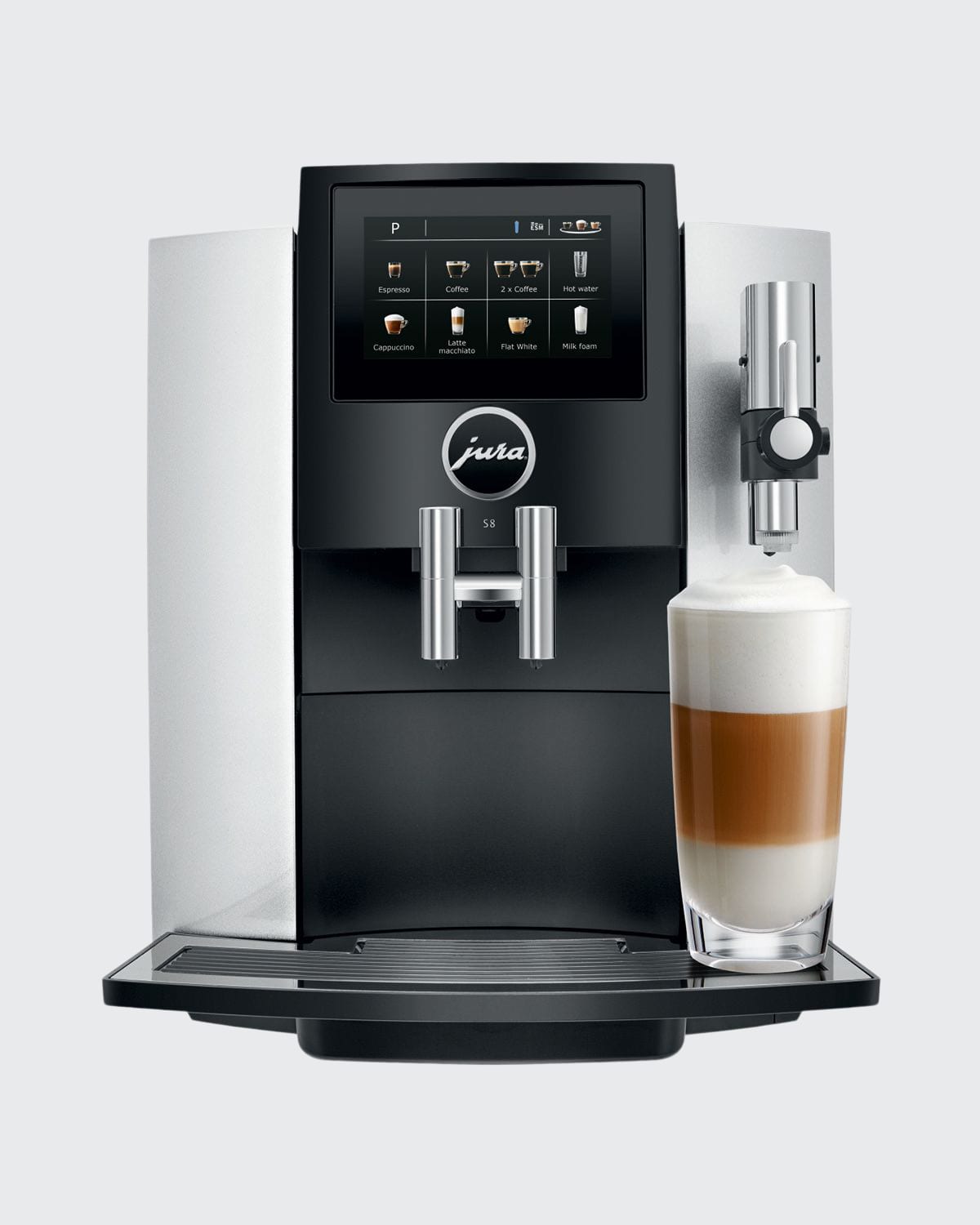 Jura S8 Automatic Coffee Machine Chrome In Moonlight Silver