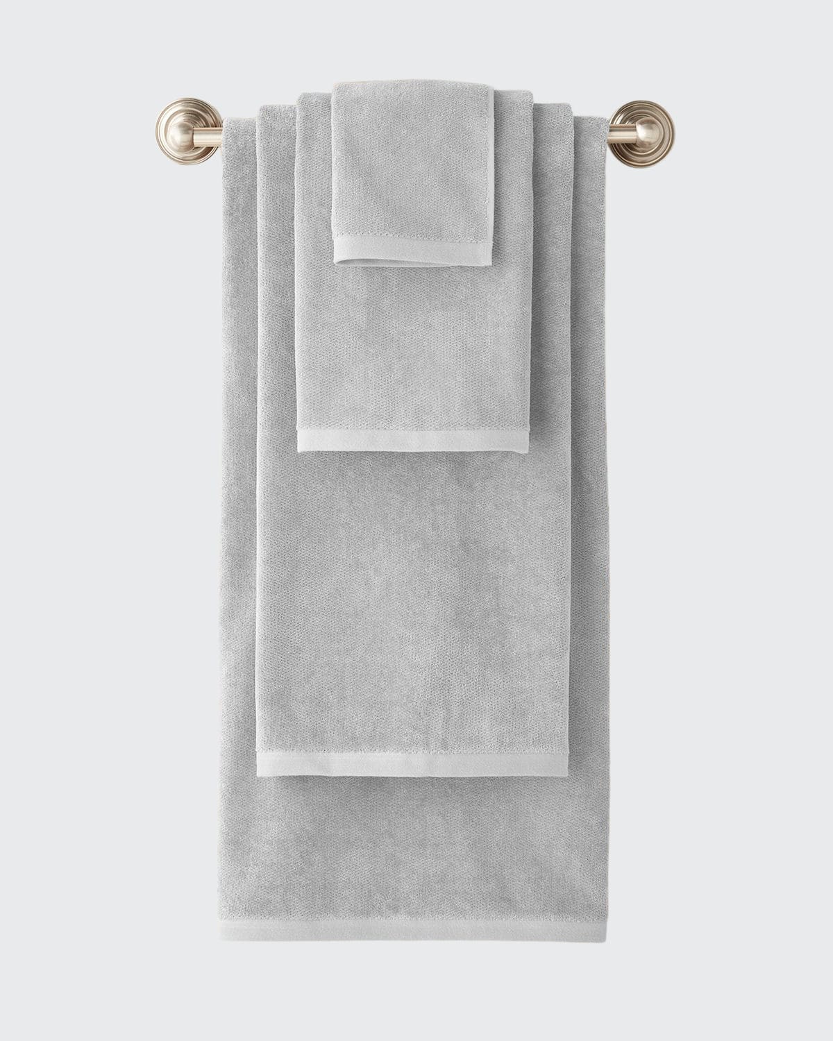 Shop Sferra Diamond Weave Bath Towel In Gray