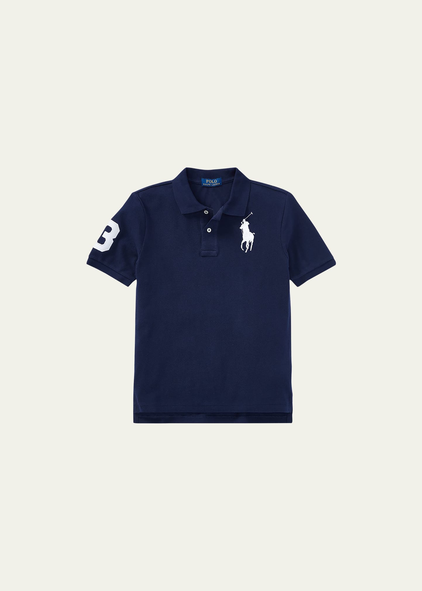 Shop Ralph Lauren Boy's Big Pony Mesh Knit Polo In Navy