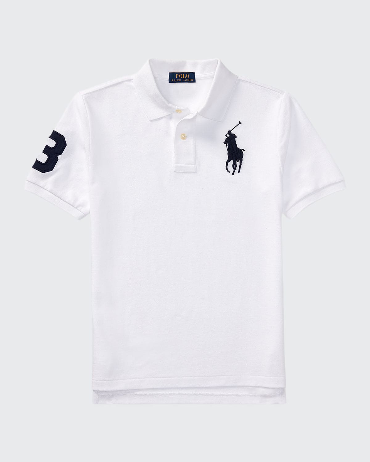 Polo Ralph Lauren Boys White Big Pony Cotton Polo Shirt In White