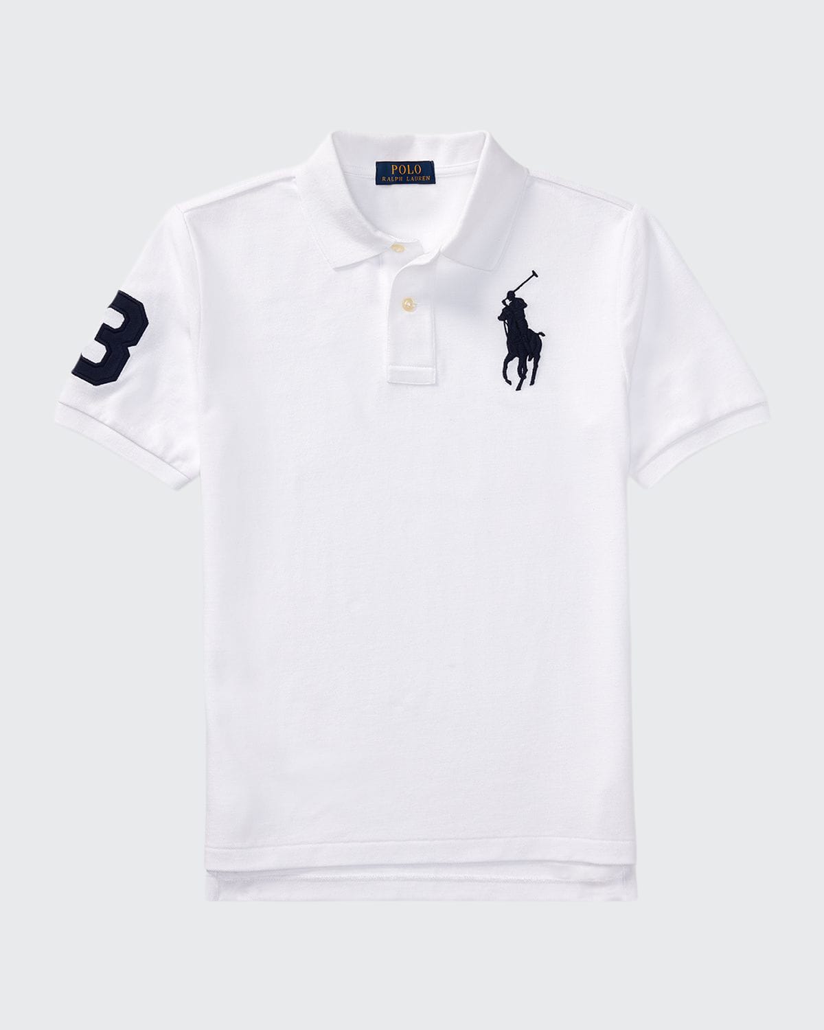 Ralph Lauren Kids' Boy's Big Pony Mesh Knit Polo In White