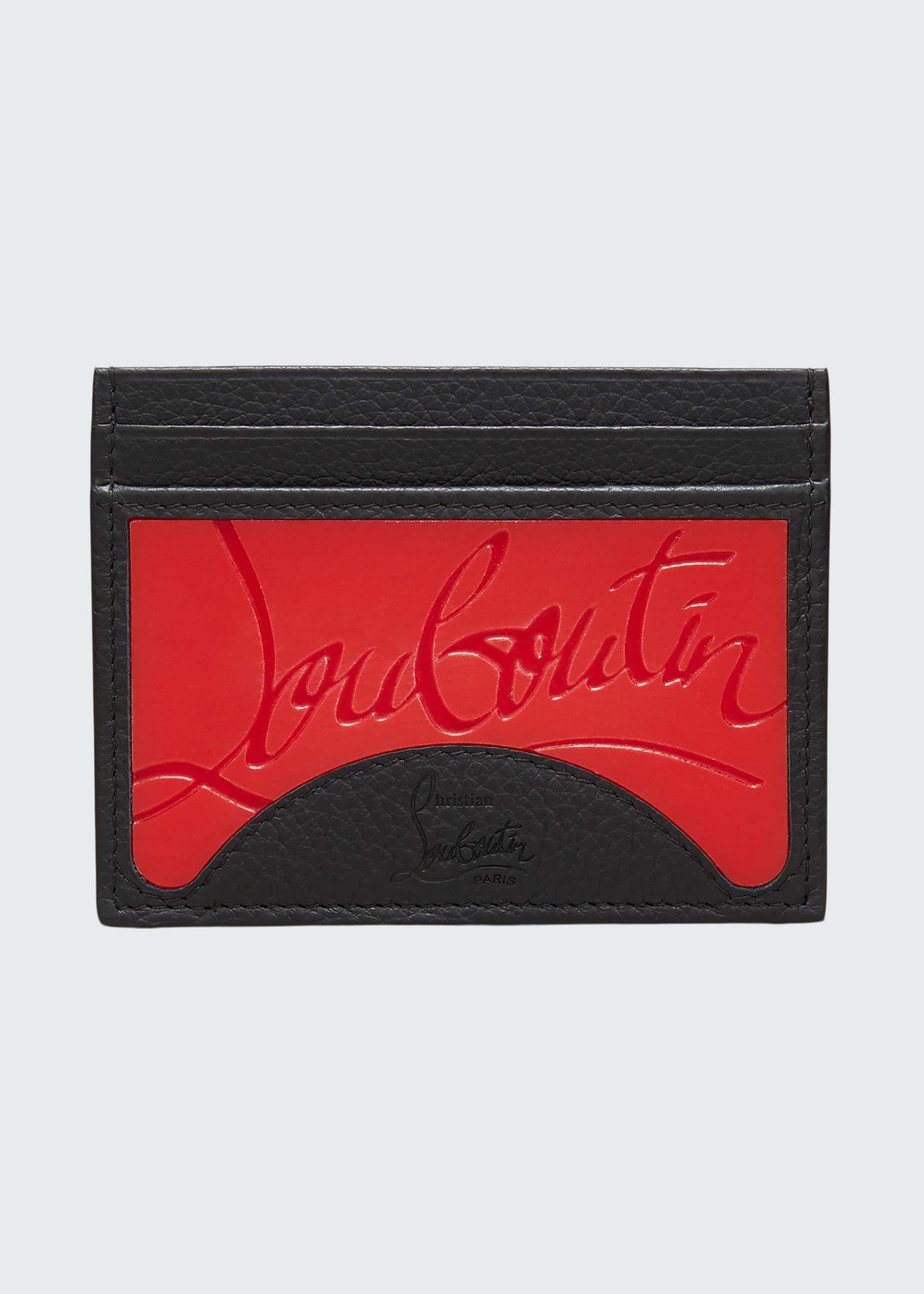Christian Louboutin Kios Sneaker Sole Leather & Tpu Card Case In Goose/goose