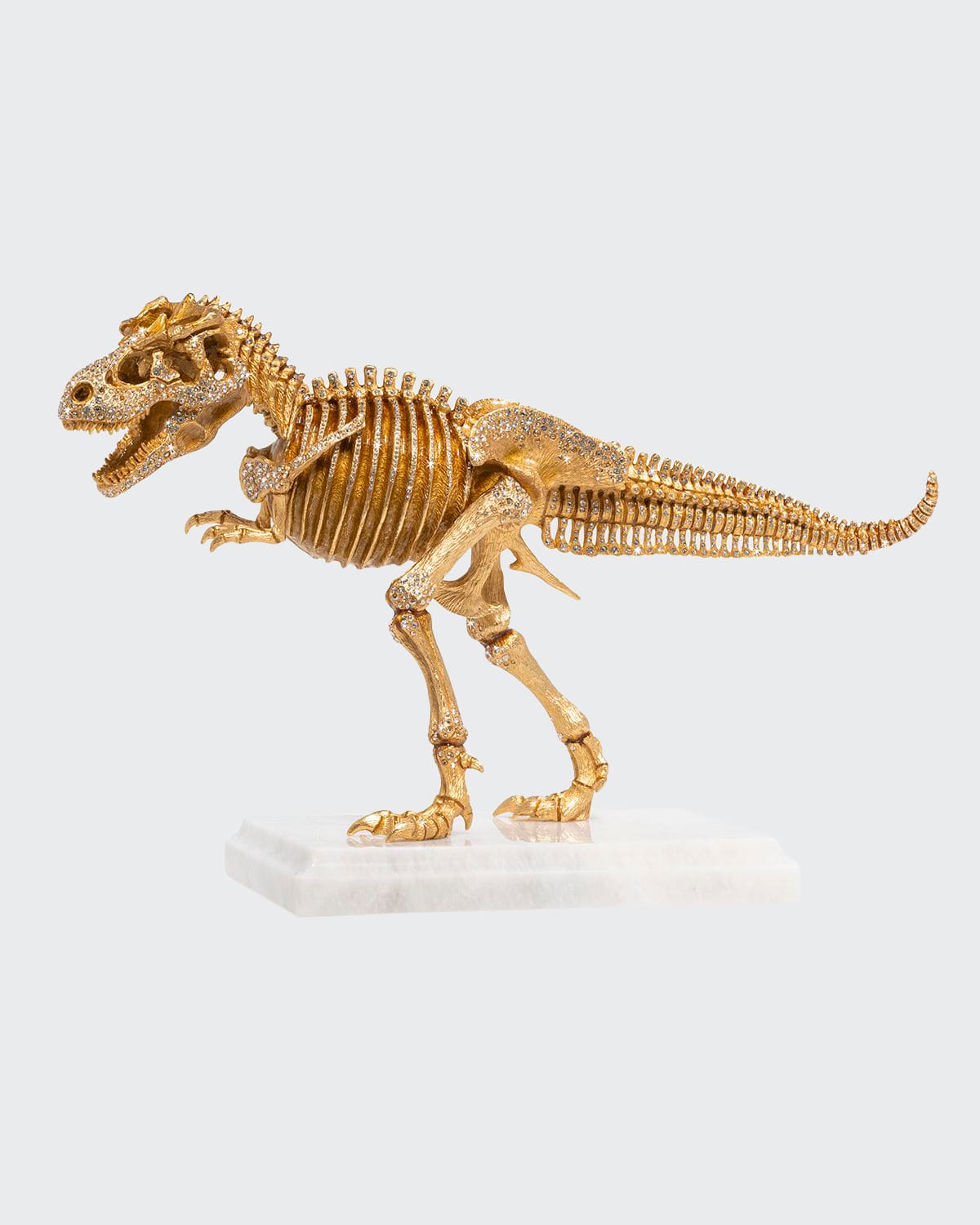Jay Strongwater Tyrannosaurus Rex Figurine In Gold