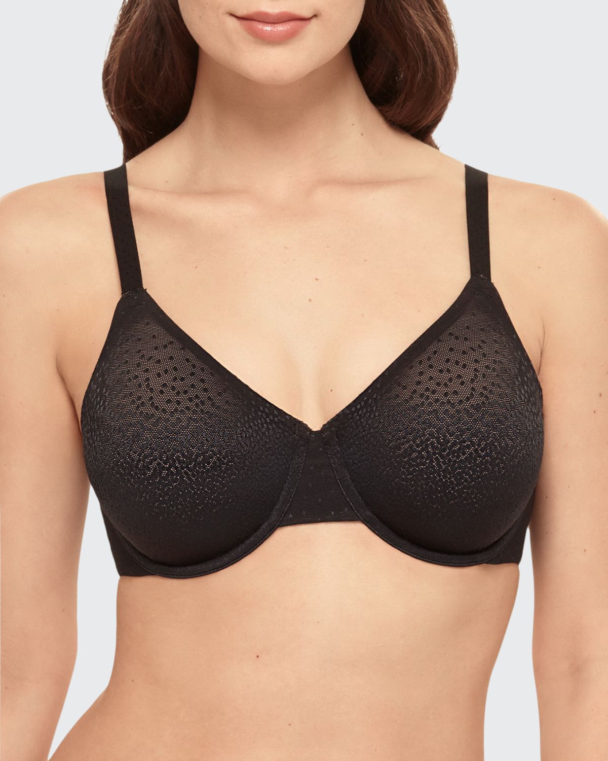 Wacoal Womens Back Soothing Underwire Bra 34dd Black Dot Jacquard 855303  for sale online