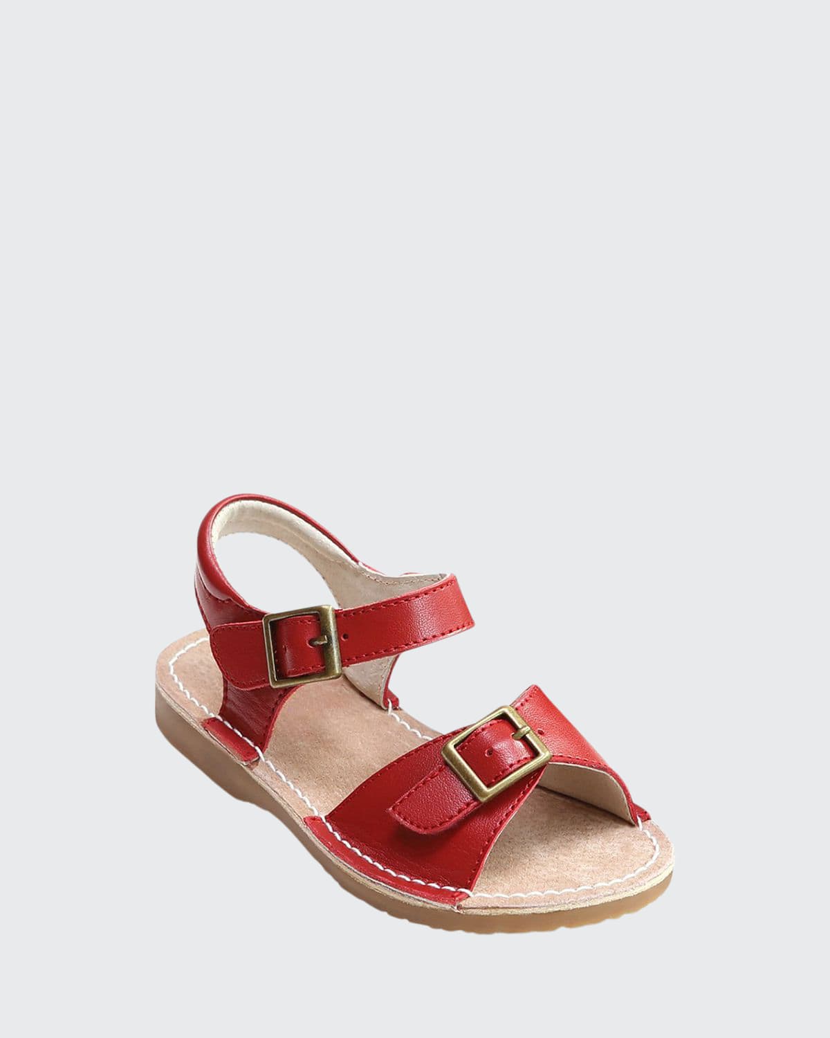 L'amour Shoes Girl's Olivia Leather Buckle Open-toe Sandal, Toddler/kids