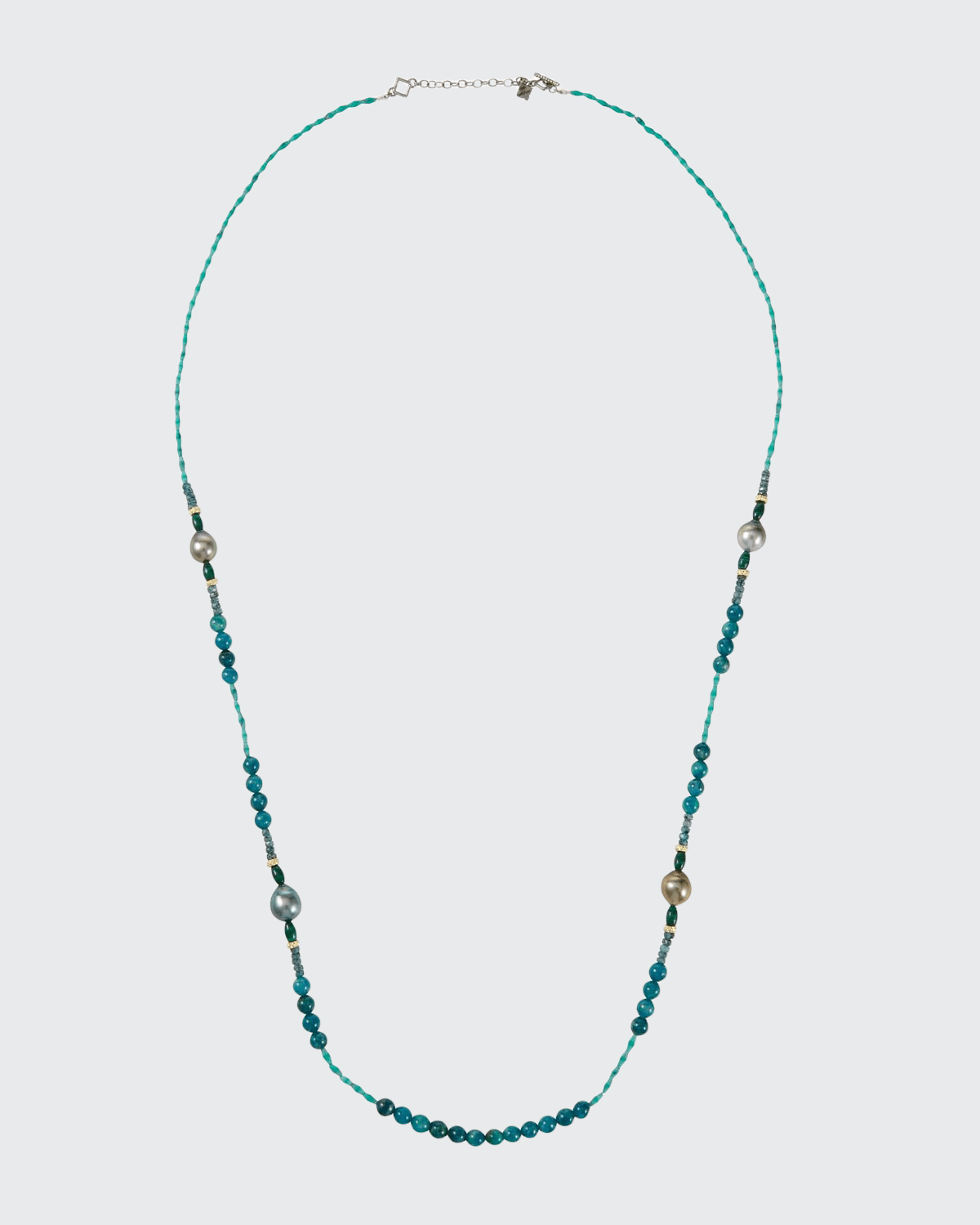 Armenta Old World Pearl Mixed-bead Long Necklace, 36"l In Blue