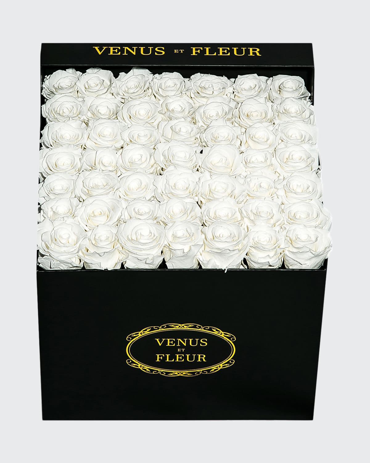 Venus Et Fleur Classic Large Square Rose Box In White