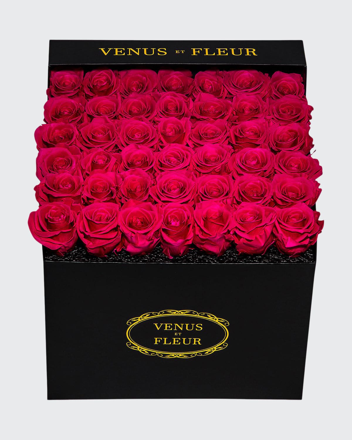 Venus Et Fleur Classic Large Square Rose Box In Red