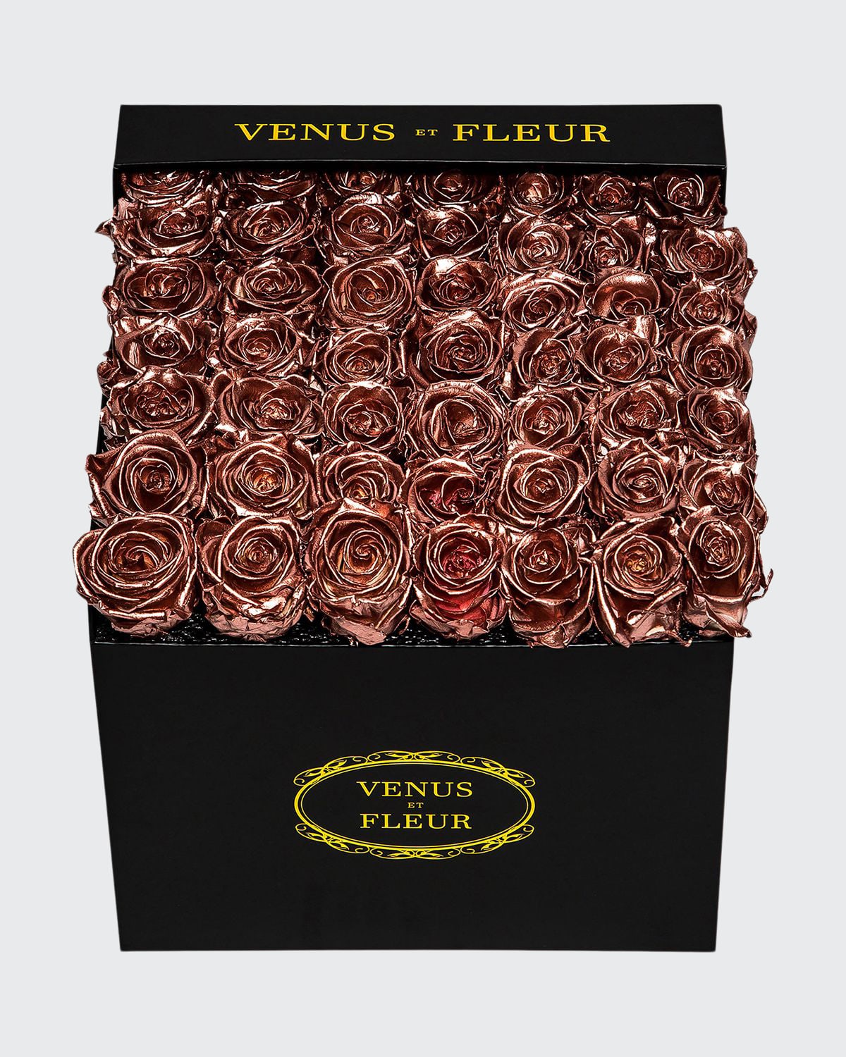 Venus Et Fleur Classic Large Square Rose Box In Rose Gold