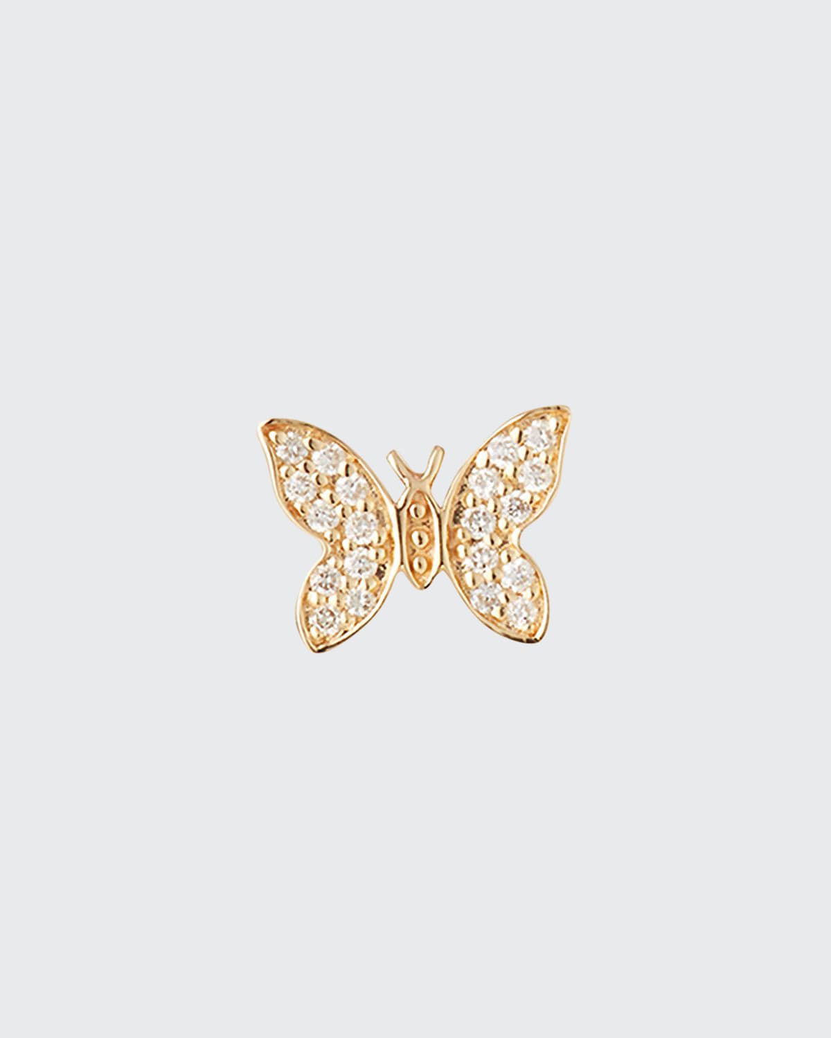Sydney Evan 14k Diamond Tiny Butterfly Stud Earring, Single