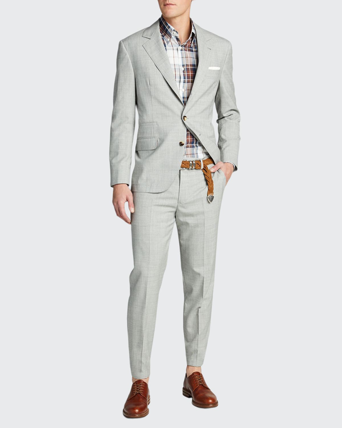 Brunello Cucinelli Men's Solid Wool Two-piece Suit In Grey