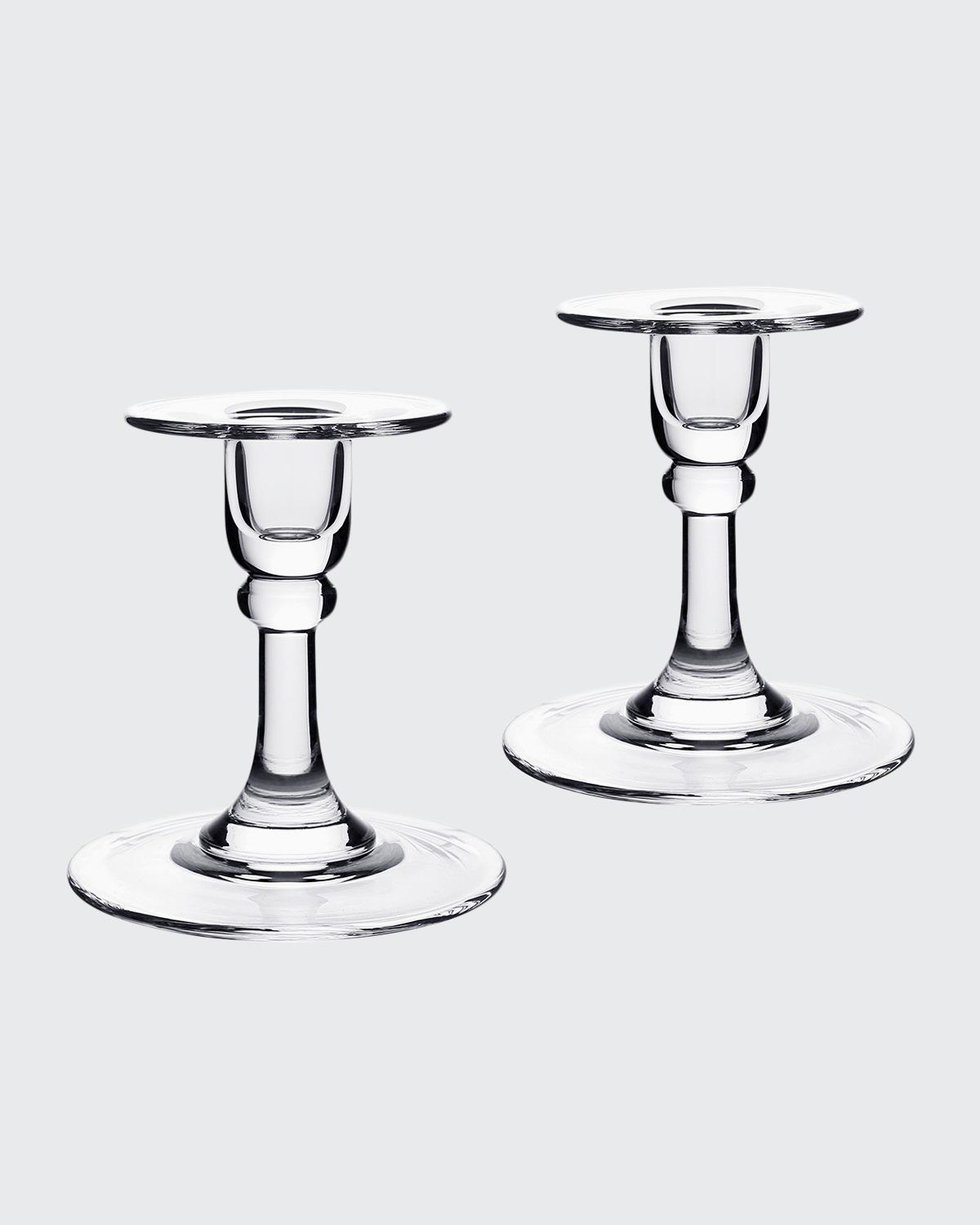 William Yeoward Crystal Classic Candlestick Holder Pair In Clear