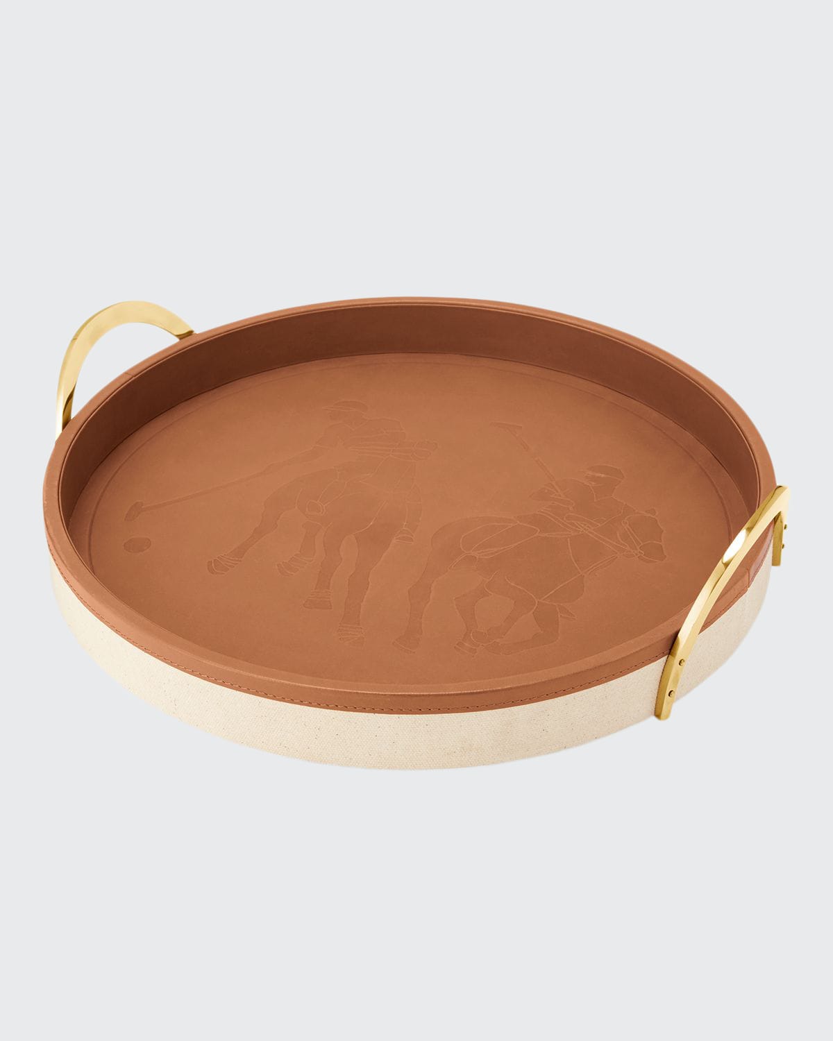Polo Ralph Lauren Neutral Garrett Leather Tray In Saddle Leather