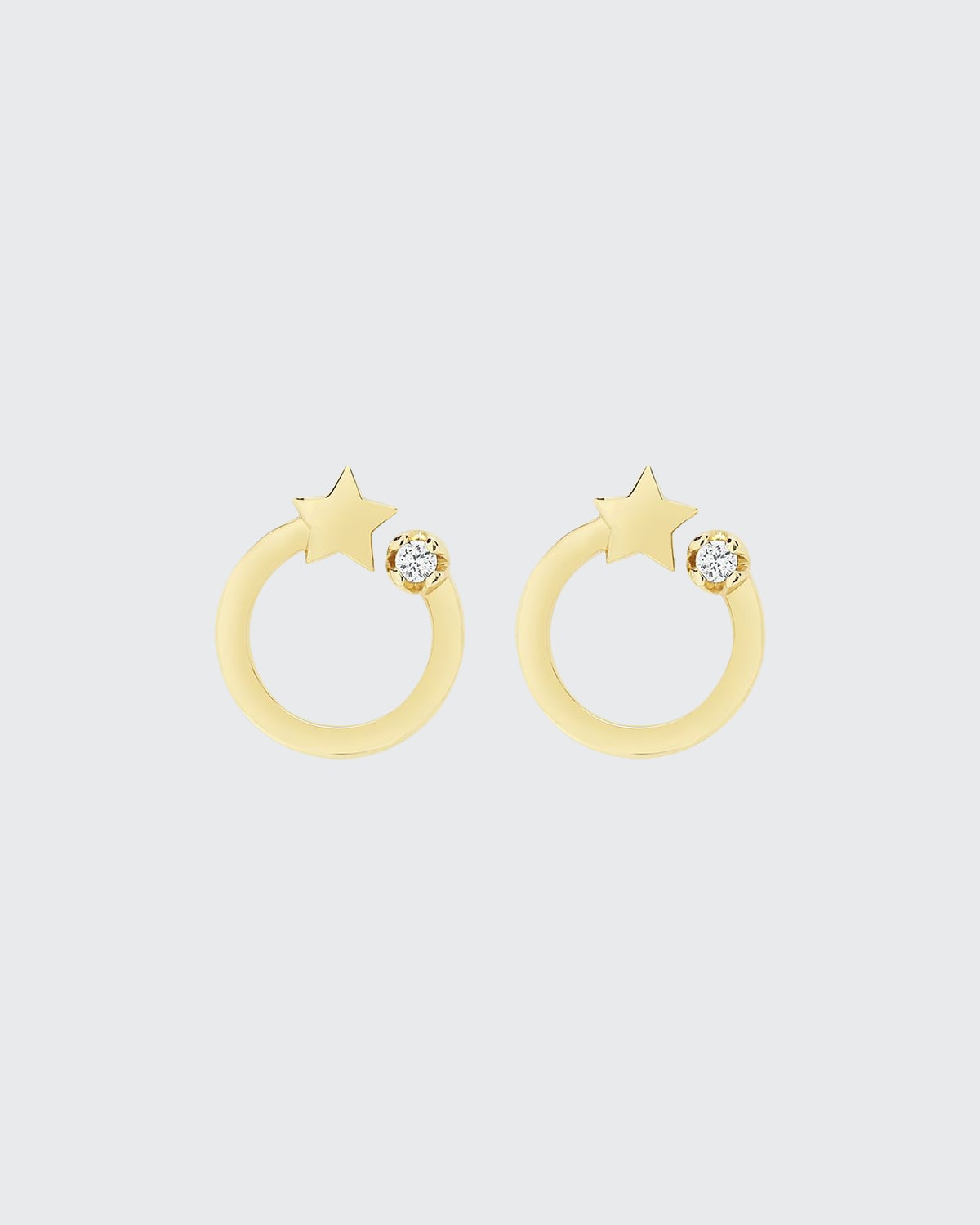Andrea Fohrman 14k Shooting Star Circle Stud Earrings