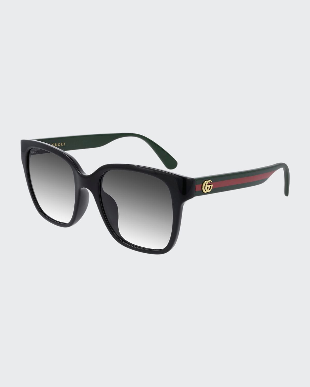 Gucci Square Gradient Sunglasses In Black Green Red