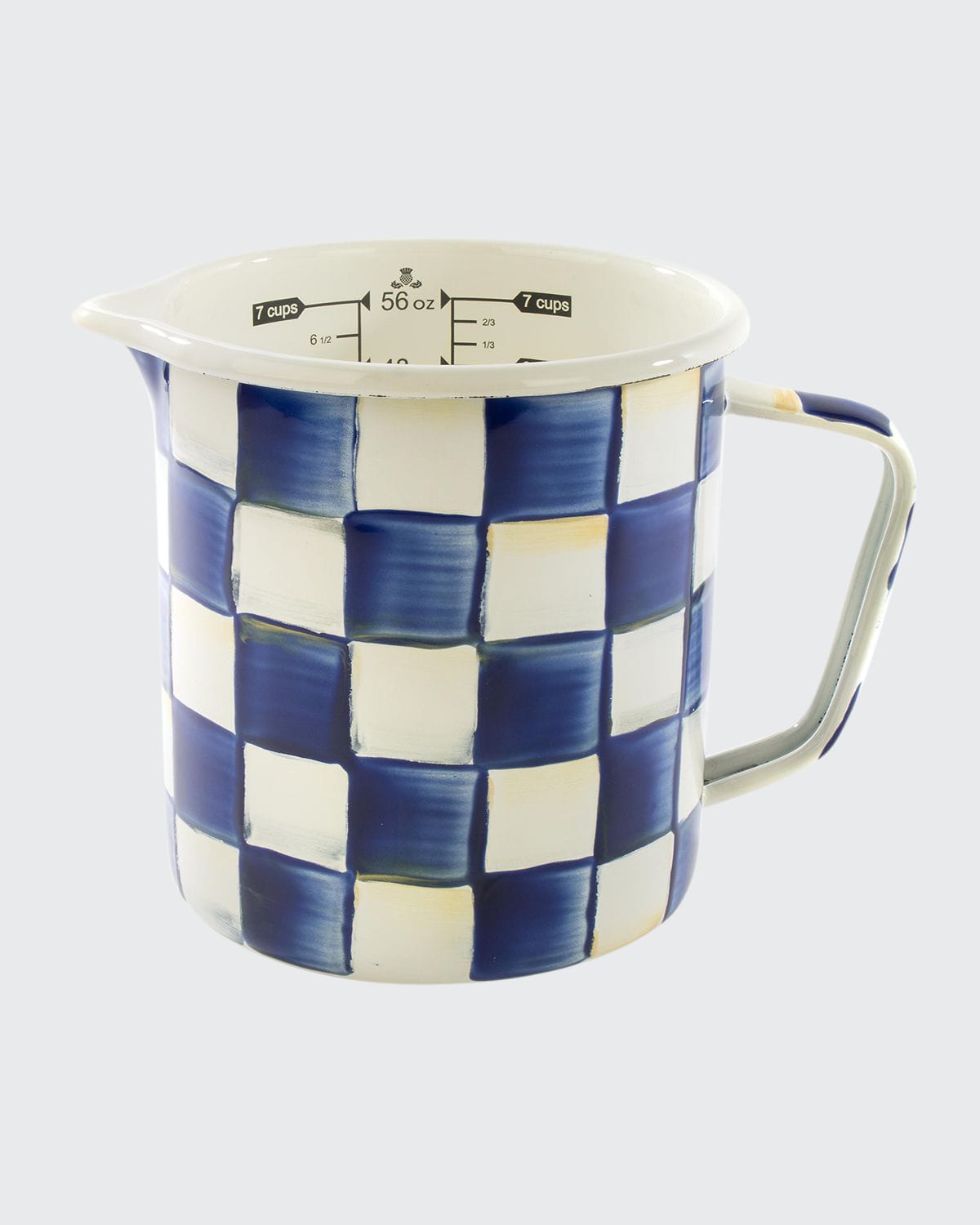 Mackenzie-childs Royal Check 7 Cup Measuring Cup In Blue/white