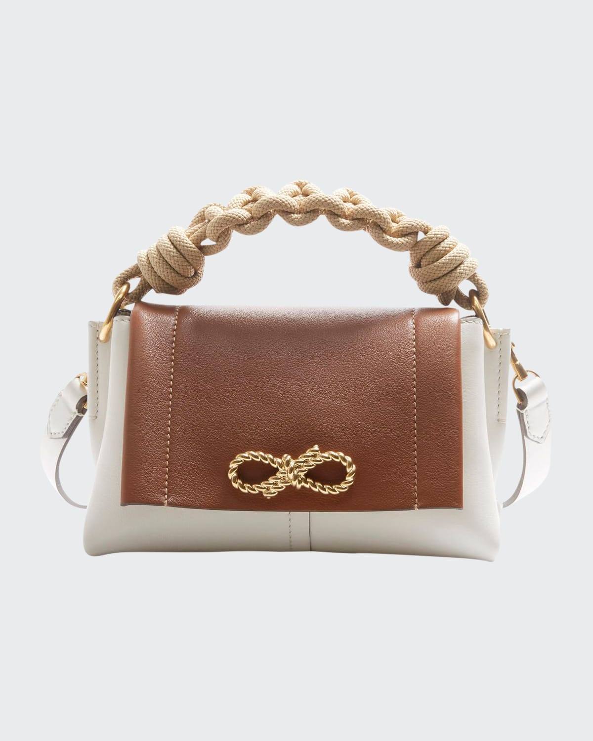 Rope Bow Bag Mini in Soft Leather with Natural Smooth Rope