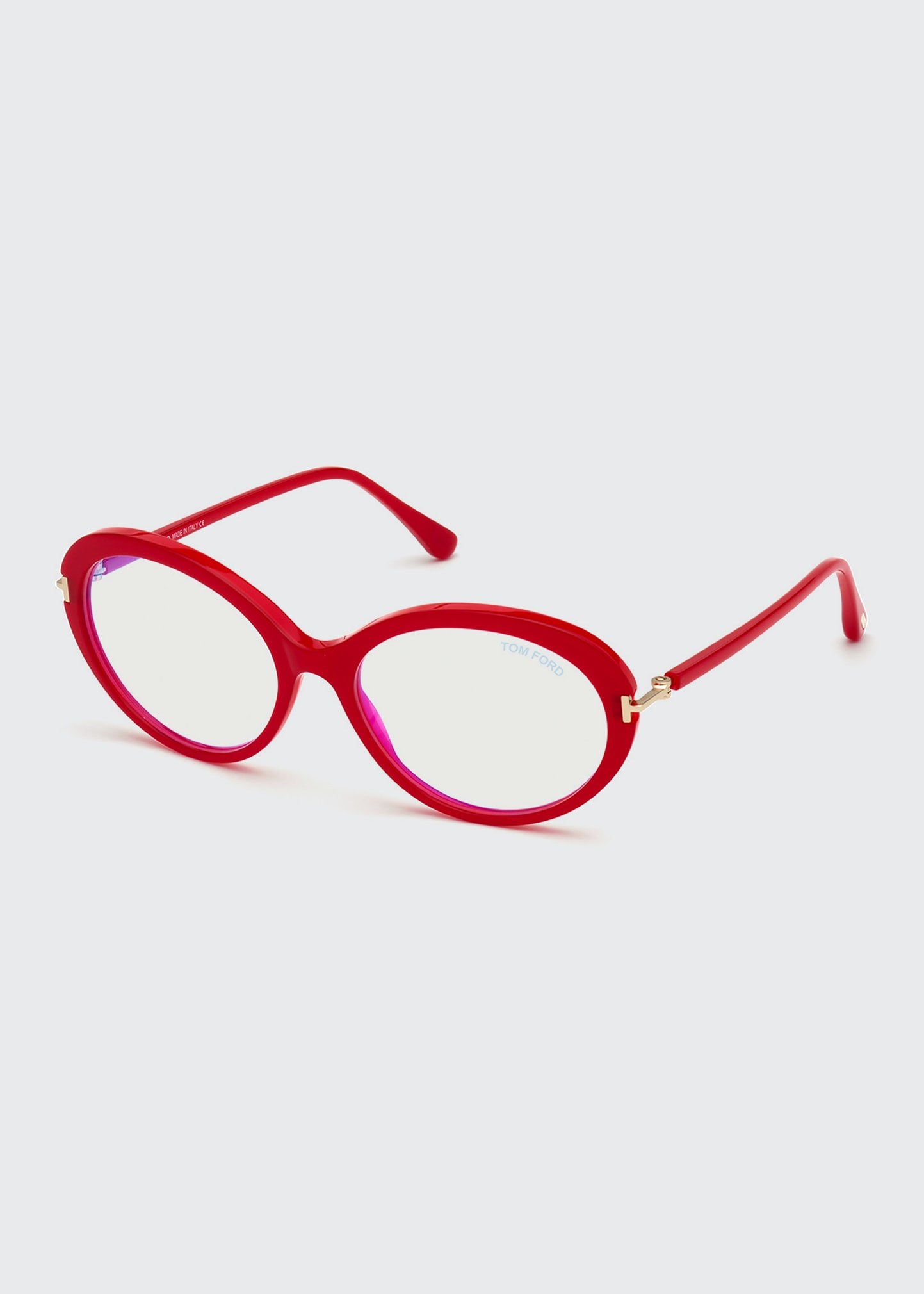 Tom Ford Oval Acetate Optical Frames In Red