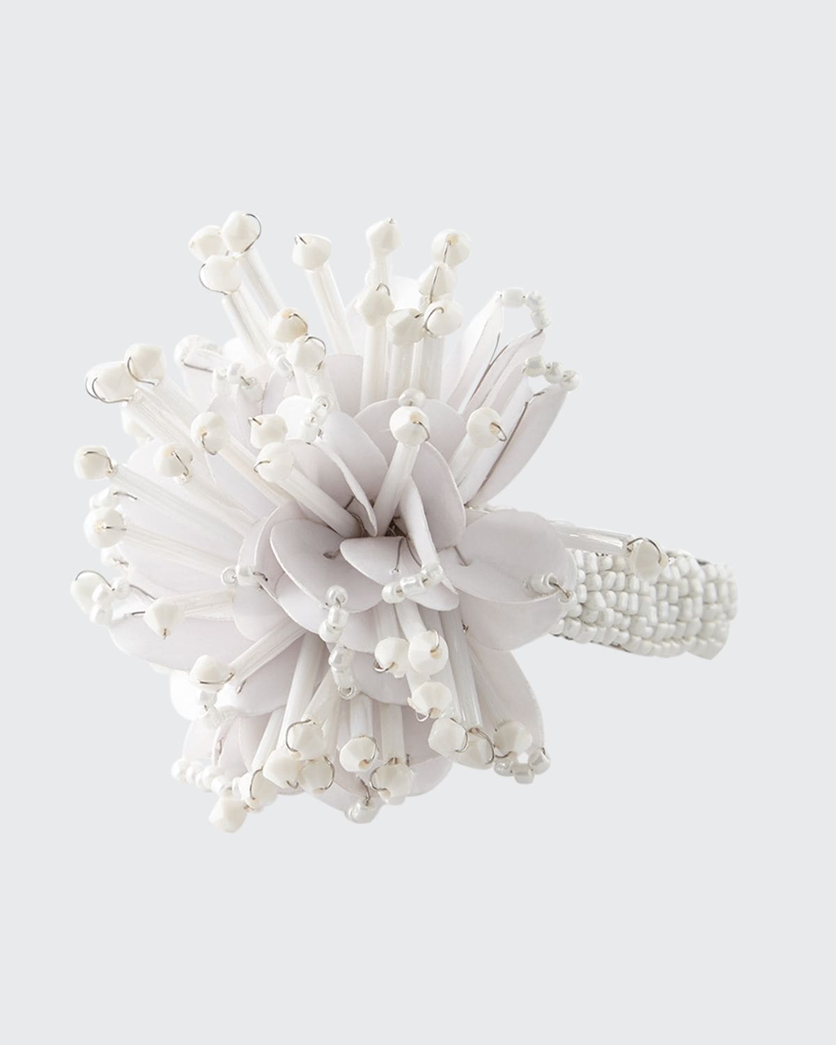 Shop Kim Seybert Starburst Beaded Napkin Ring In White
