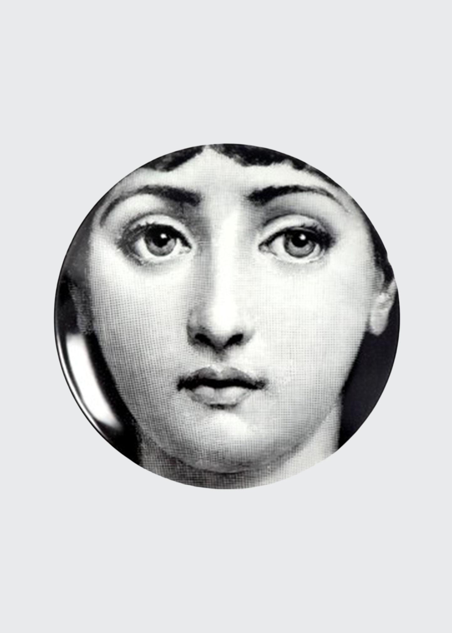 Fornasetti Tema E Variazioni N. 1 Normal Face Wall Plate In Black/white
