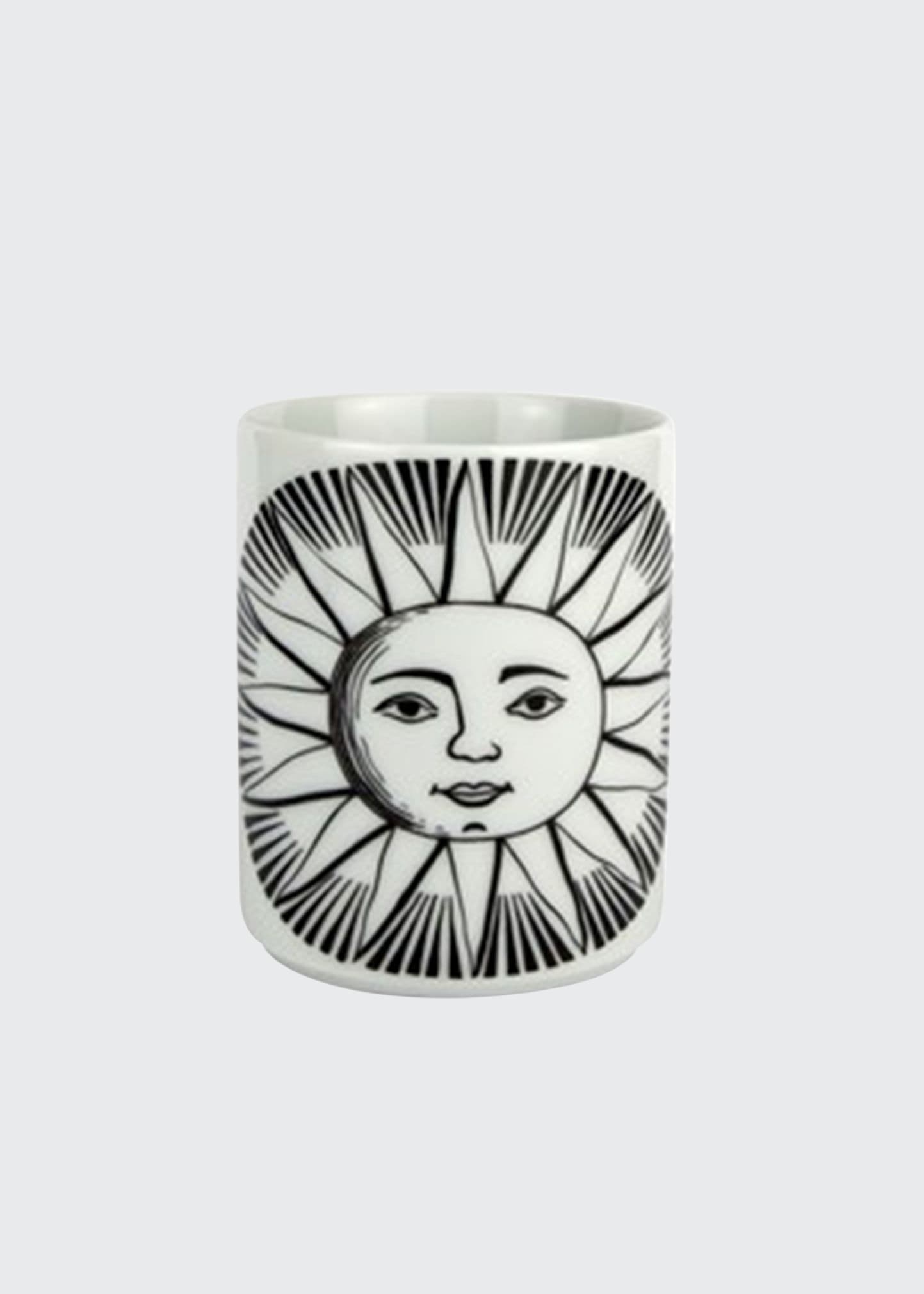 Fornasetti Pencil Holder Sole In Black/white