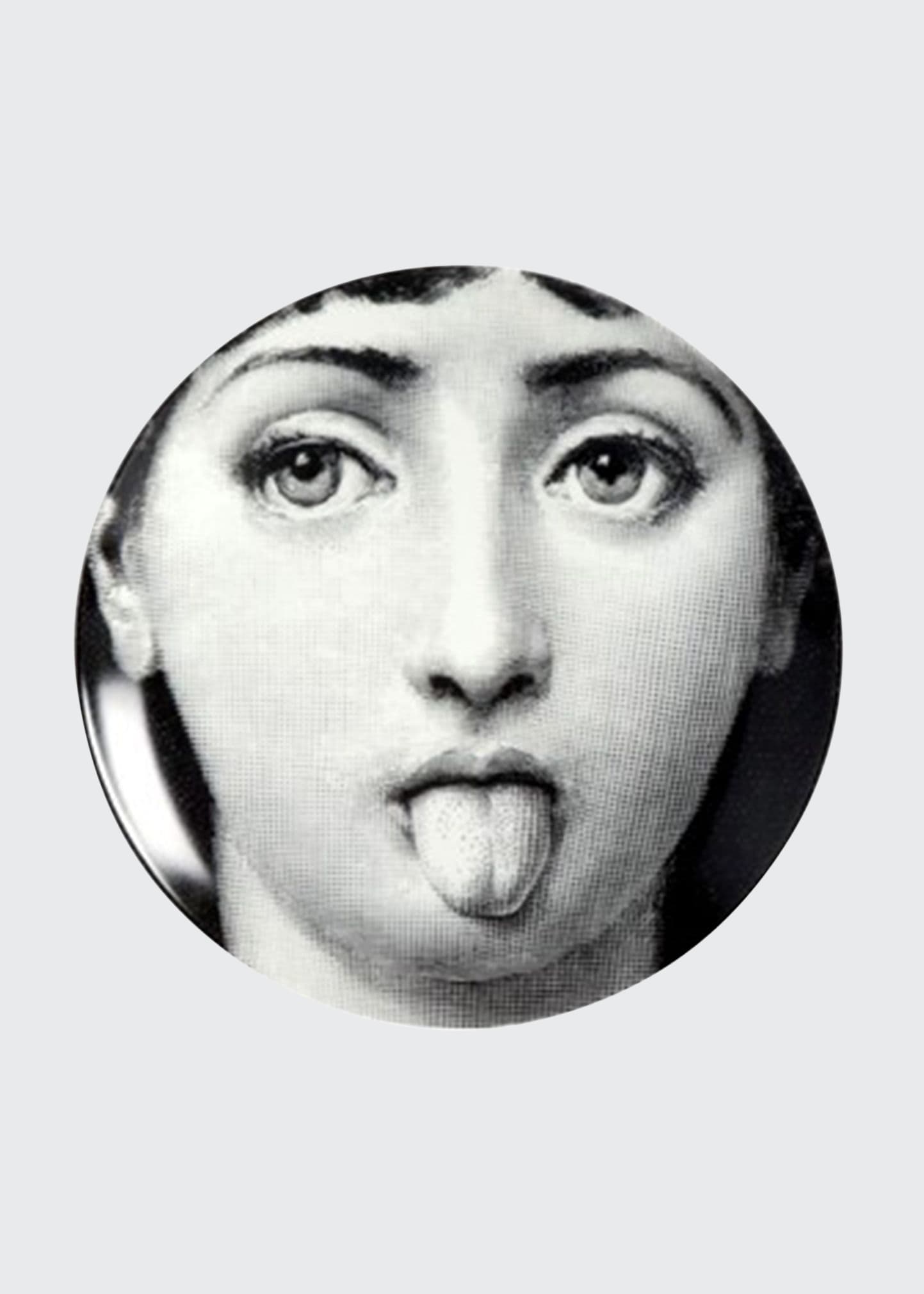 Fornasetti Tema E Variazioni N. 82 Tongue Out Wall Plate In Black/white