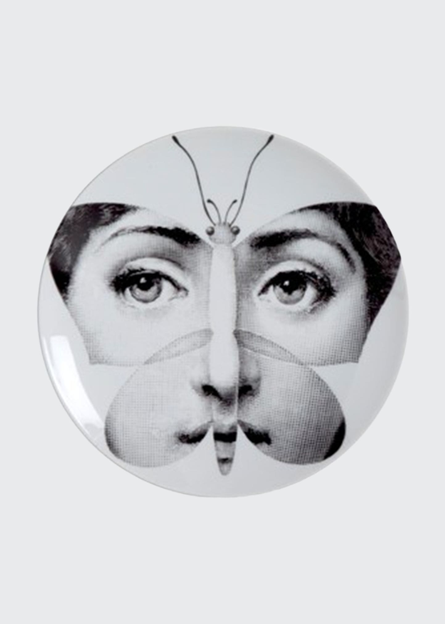 Fornasetti Tema E Variazioni N. 96 Butterfly Face Wall Plate In White