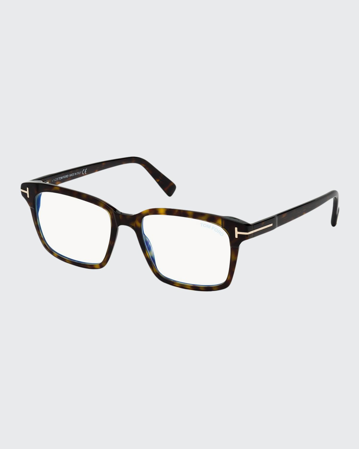 TOM FORD Men's Blue Block 54mm Square Acetate Optical Glasses | Smart Closet
