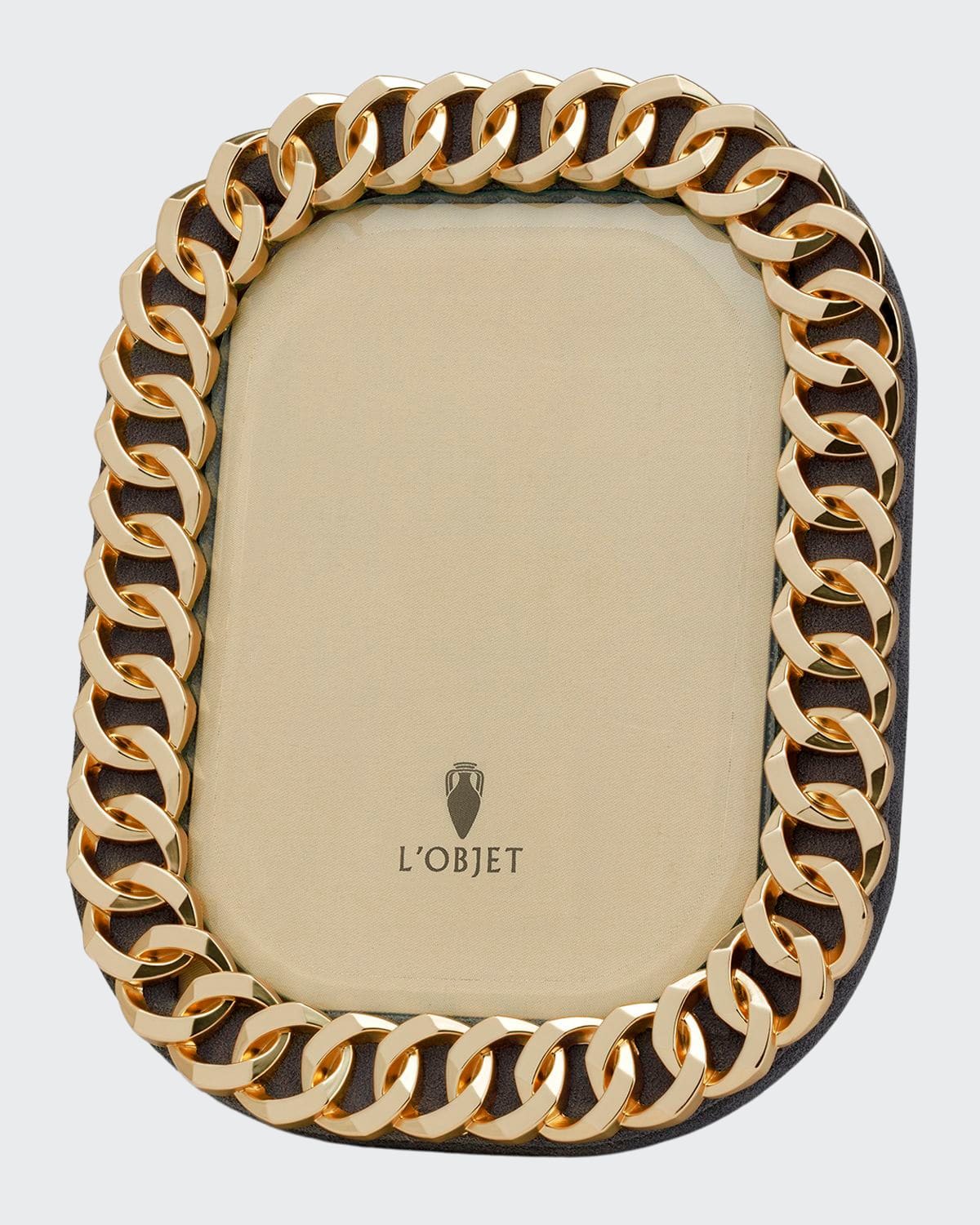 L'objet Gold Cuban Link Frame, 4" X 6" In Gold