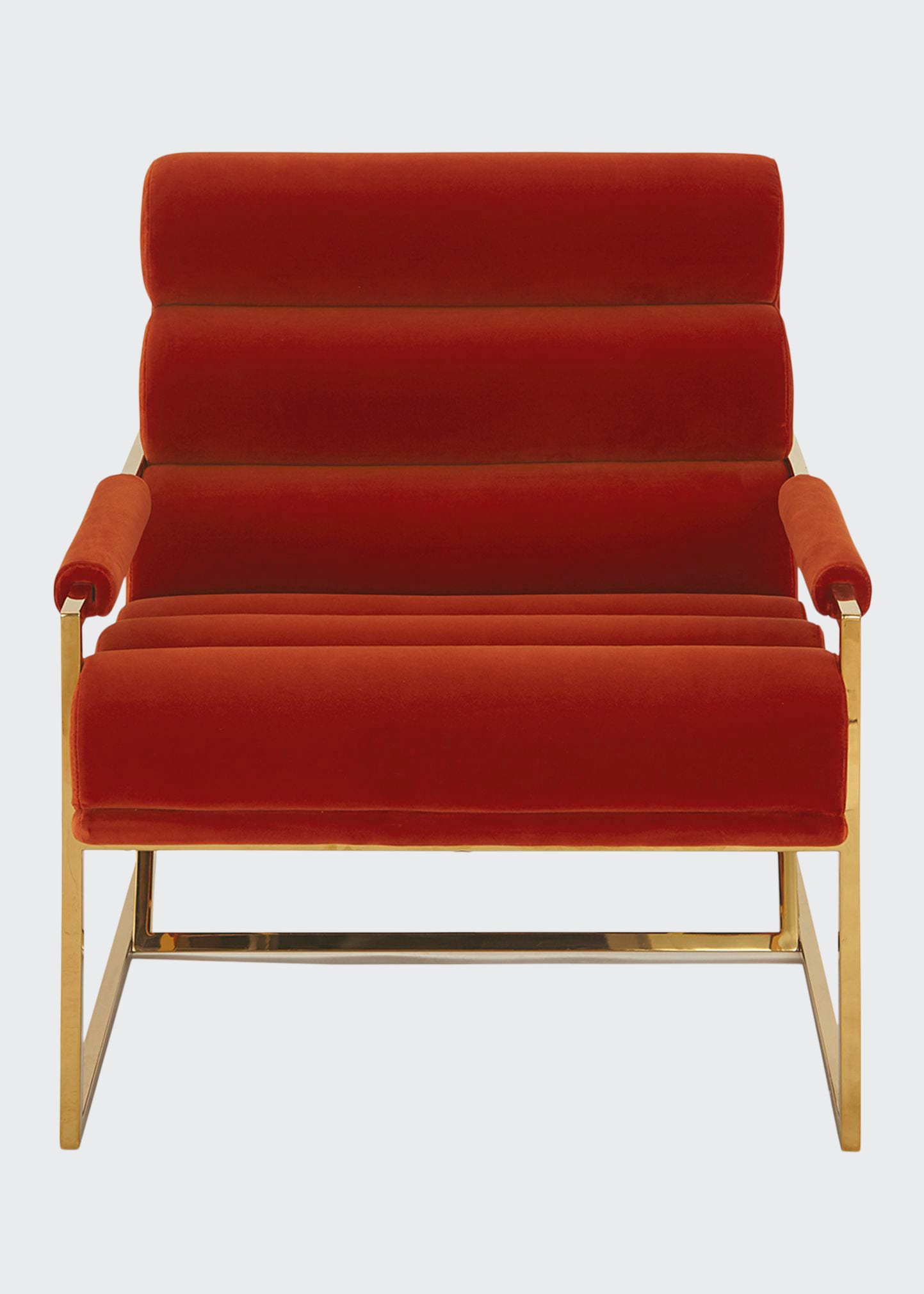 Shop Jonathan Adler Channeled Goldfinger Lounge Chair In Varese Persimmon