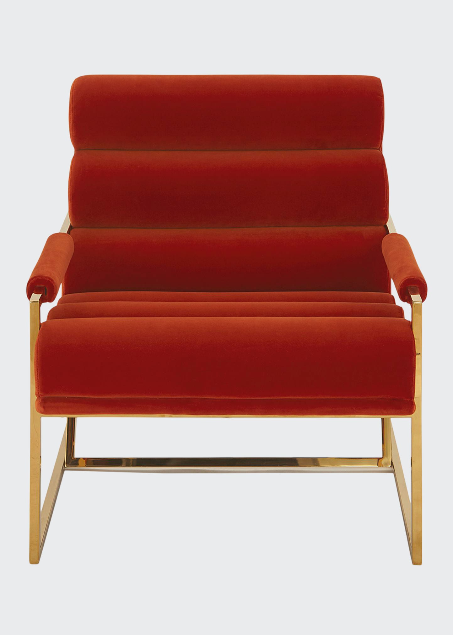 Jonathan Adler Channeled Goldfinger Lounge Chair In Varese Persimmon